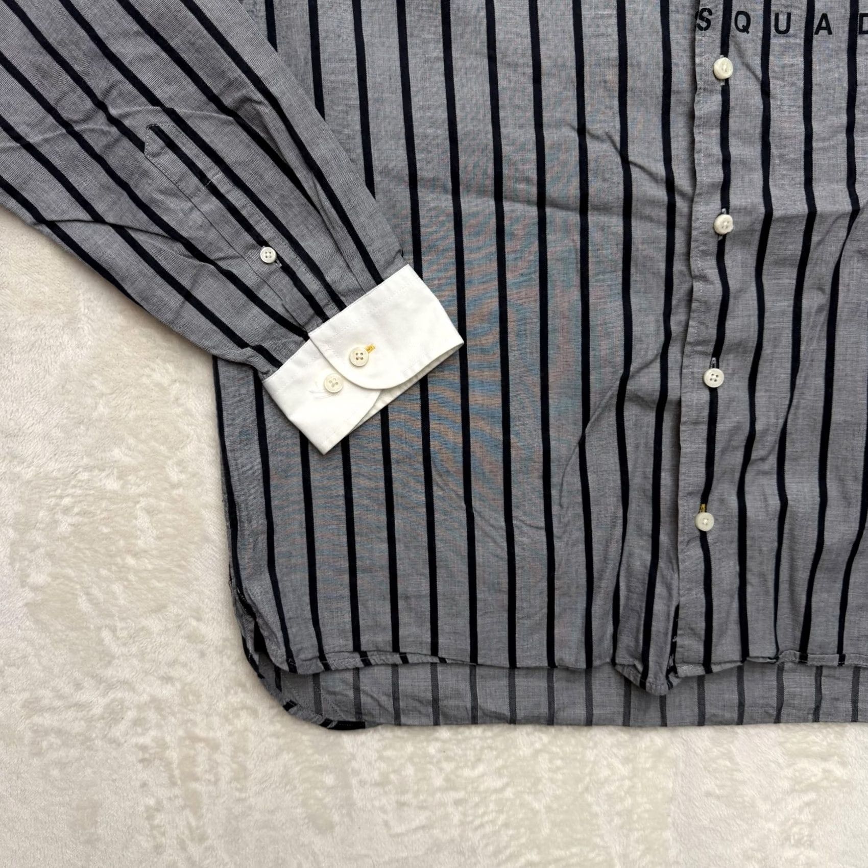 McGregor McGregor Shirt Mens XL Gray Navy Striped Button-Down Cotton Knit Embroidered Patches 24 Size US XL / EU 56 / 4 - 6 Thumbnail