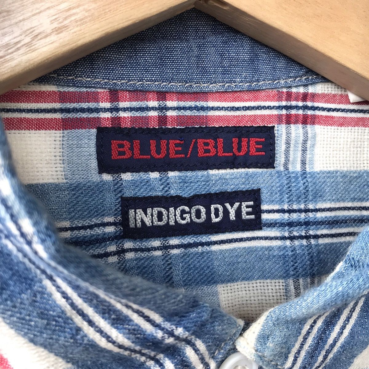 Blue Blue Japan × HOLLYWOOD RANCH MARKET × Japanese Brand Blue Blue Japan H.R Market Indigo Dye Western Shirt Size US M / EU 48-50 / 2 - 6 Thumbnail