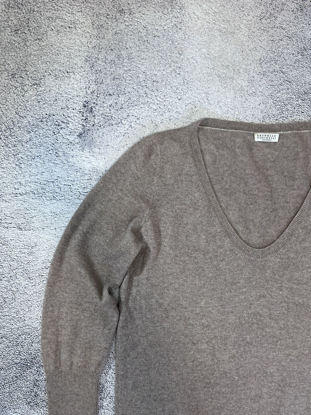 Brunello Cucinelli Brunello Cucinelli Cashmere Sweater V-neck Jumper RRP900$ Size L / US 10 / IT 46 - 3 Thumbnail