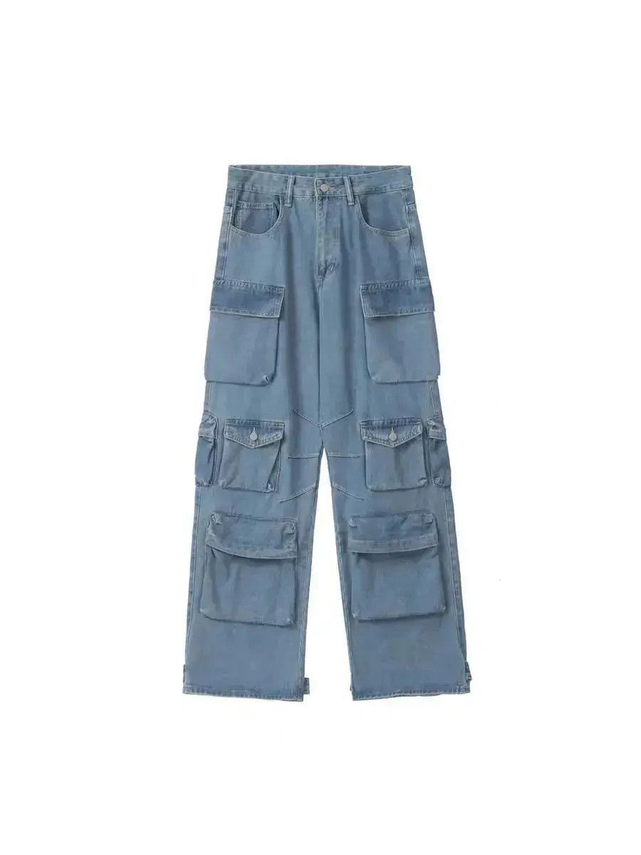Japanese Brand Street vintage workwear multi-pocket baggy jeans Size US 32 / EU 48 - 5 Thumbnail