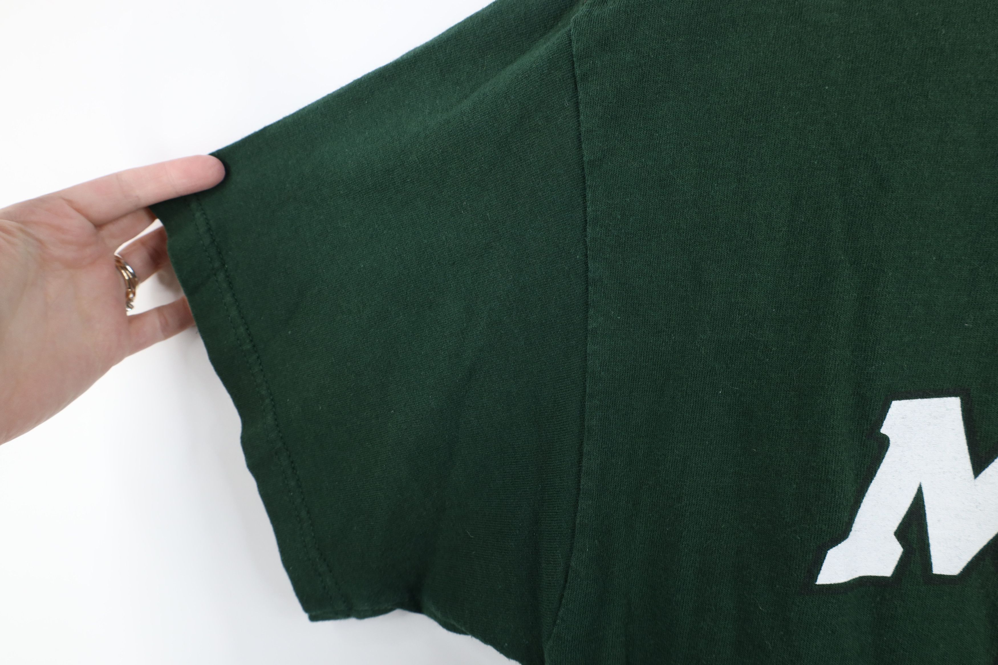 Vintage Vintage 90s Script Michigan State University T-Shirt Green Size US L / EU 52-54 / 3 - 6 Thumbnail