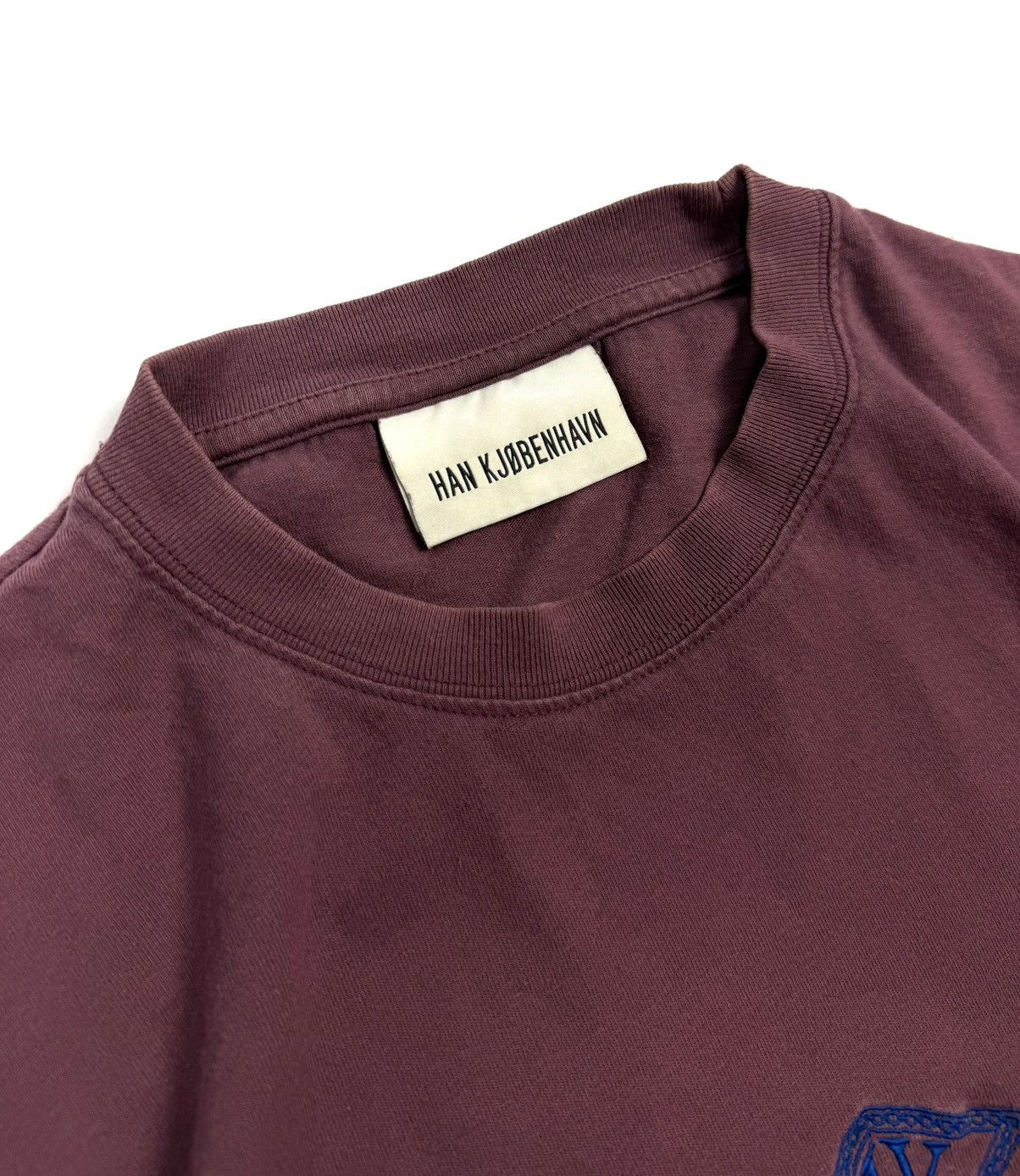 Han Kjobenhavn Han Kjobenhavn SS21 Gothic Embroidered Logo Tee Burgundy Size US L / EU 52-54 / 3 - 7 Thumbnail