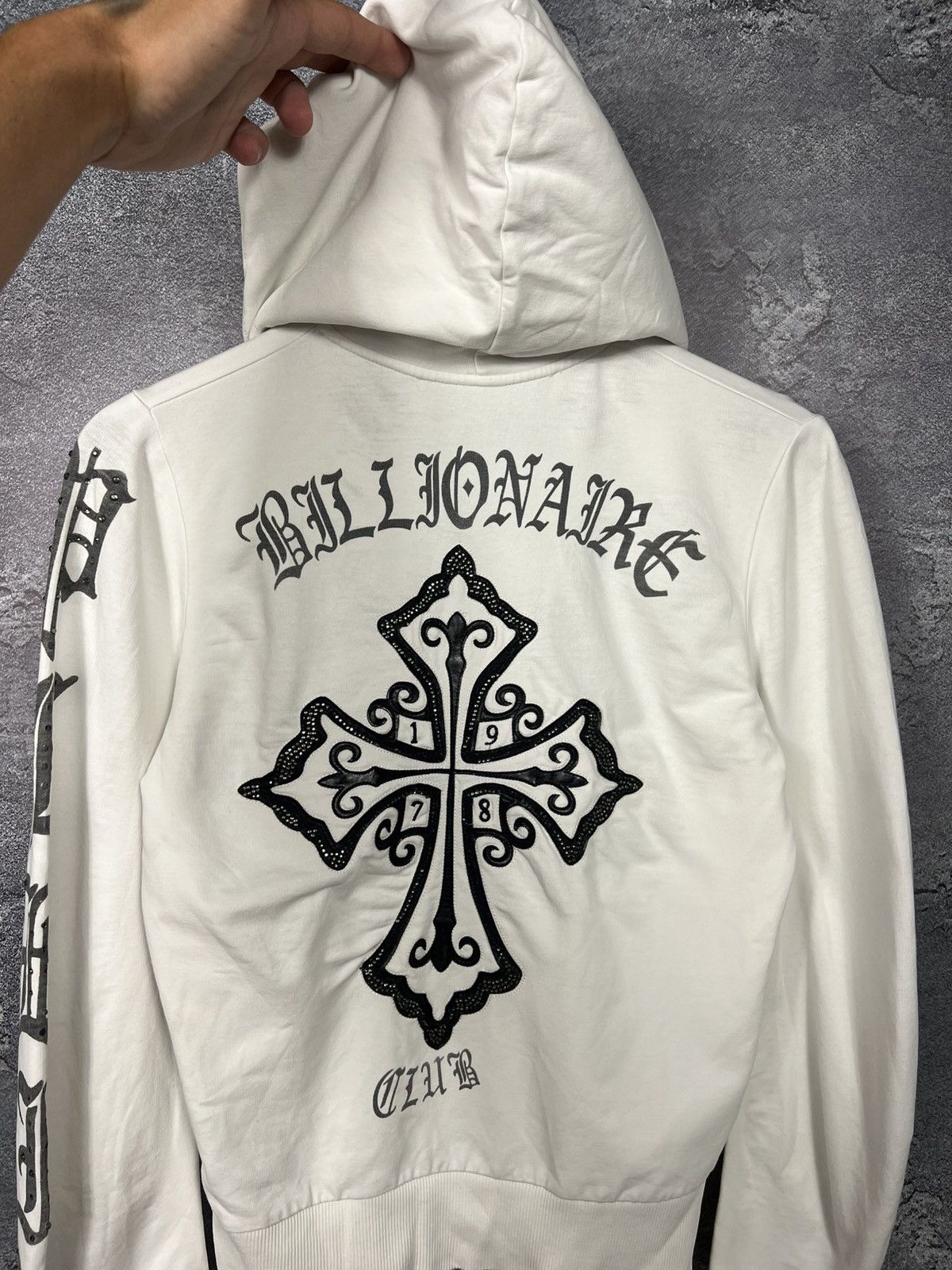 Philipp Plein Vintage Philipp Plein Zip Hoodie With Cross Chrome Style Size M / US 6-8 / IT 42-44 - 14 Thumbnail