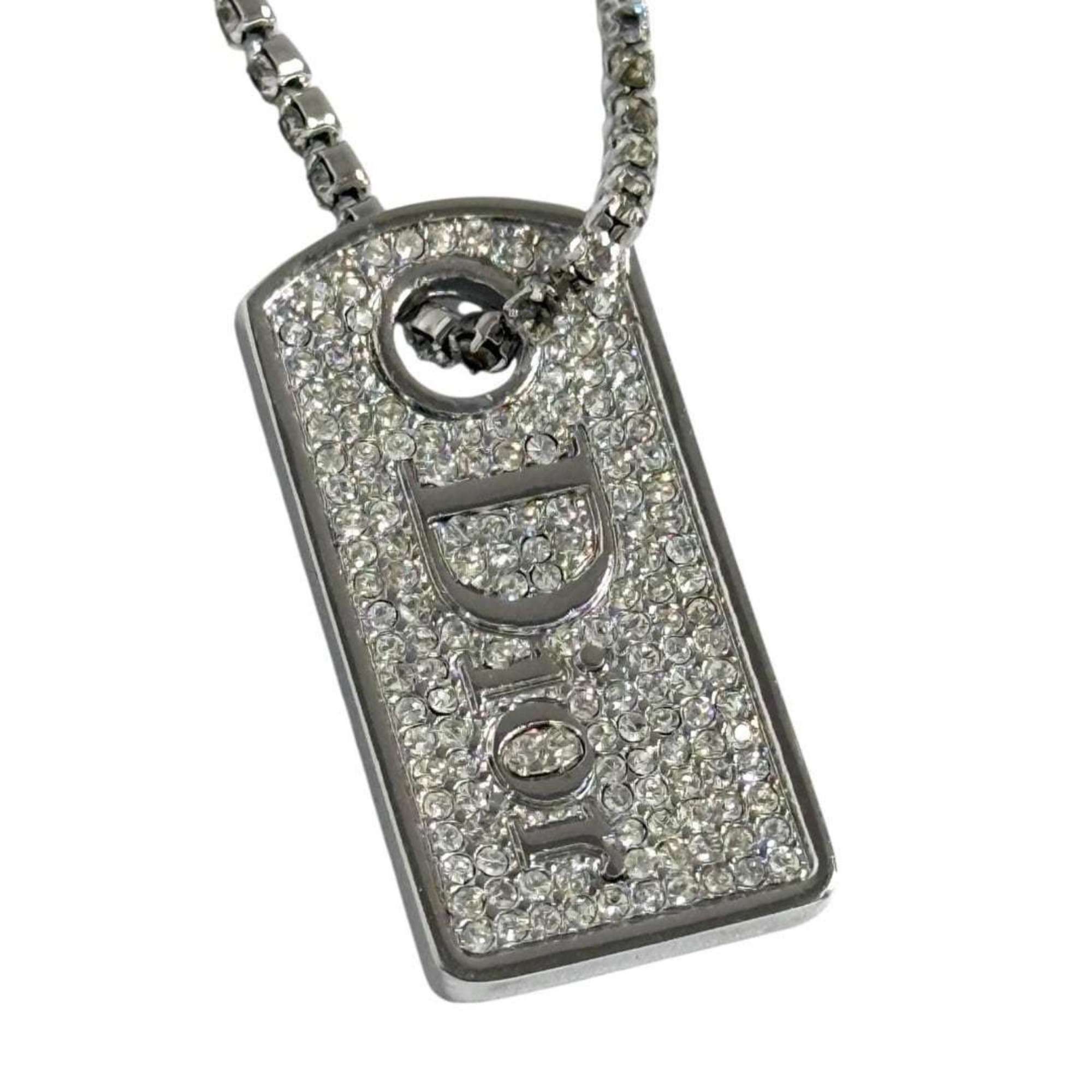 Dior Christian Dior Dior pendant necklace for men and women, logo plate, silver Size ONE SIZE - 1 Thumbnail