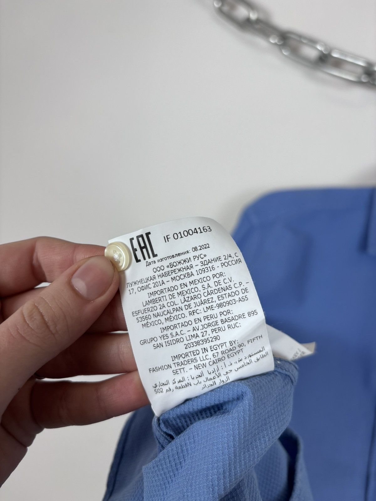 Boggi Boggi Milano Men’s Regular Fit Blue Cotton Button Up Shirt Size US M / EU 48-50 / 2 - 16 Thumbnail