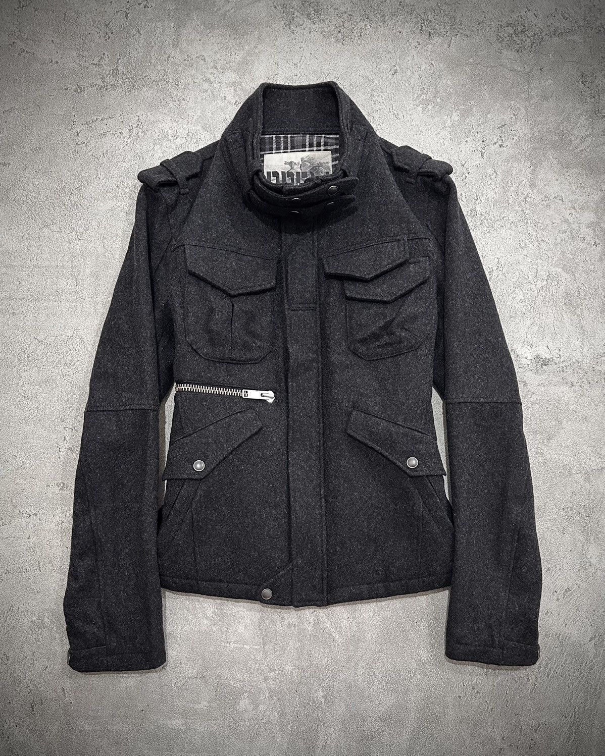 14th Addiction × GOSTAR DE FUGA Fuga Waxed Faux Fur Riders Jacket