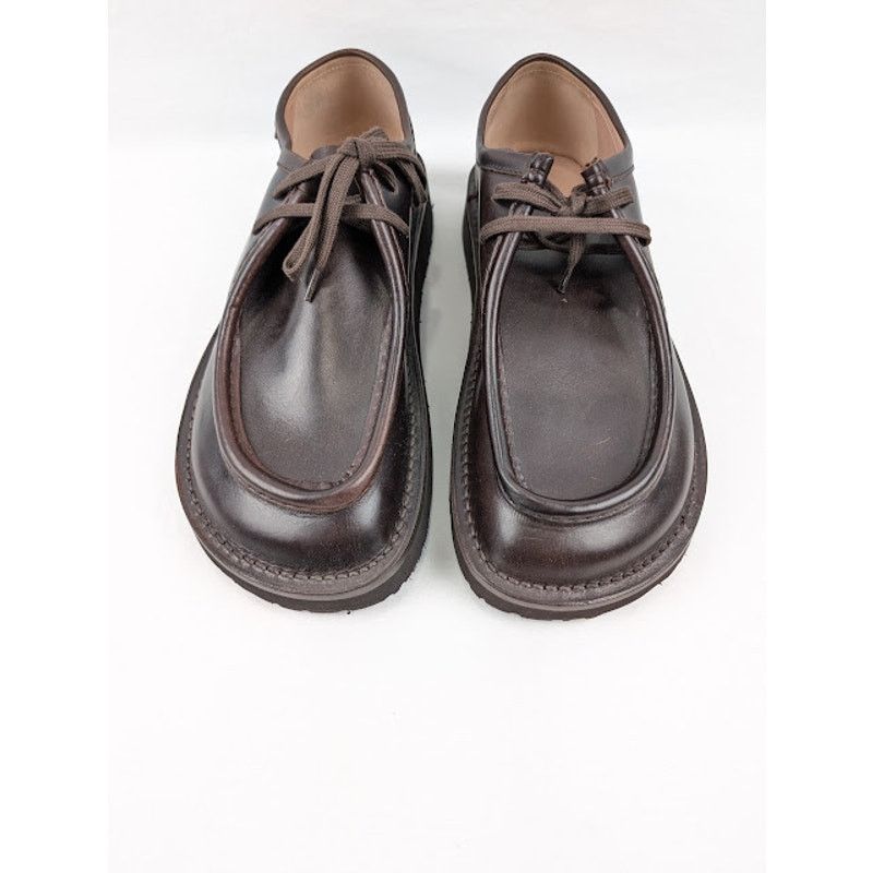 Loewe o1rshd1 Faro Moc-Toe Leather Derby Shoes in Dark Brown Size US 12 / EU 45 - 14 Thumbnail