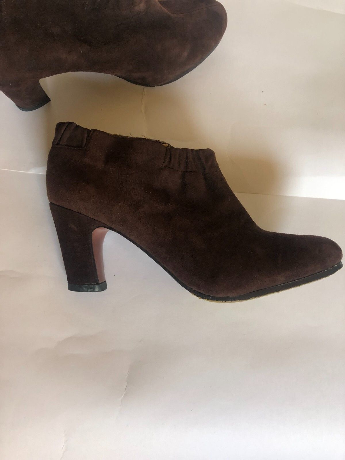 Sam Edelman Women Sam Edelman Brown Suede High Wide Heel Bootie 9M Size US 9 / IT 39 - 2 Thumbnail