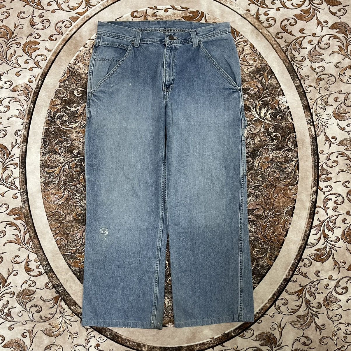 Arizona Jean Co. 🔥Vintage Arizona Jean Ripped Distress Carpenter Denim Jeans Size US 35 - 1 Thumbnail