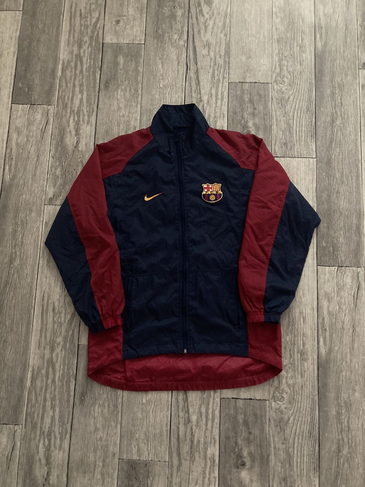 Vintage 90s nike fc Barcelona soccer football jacket M