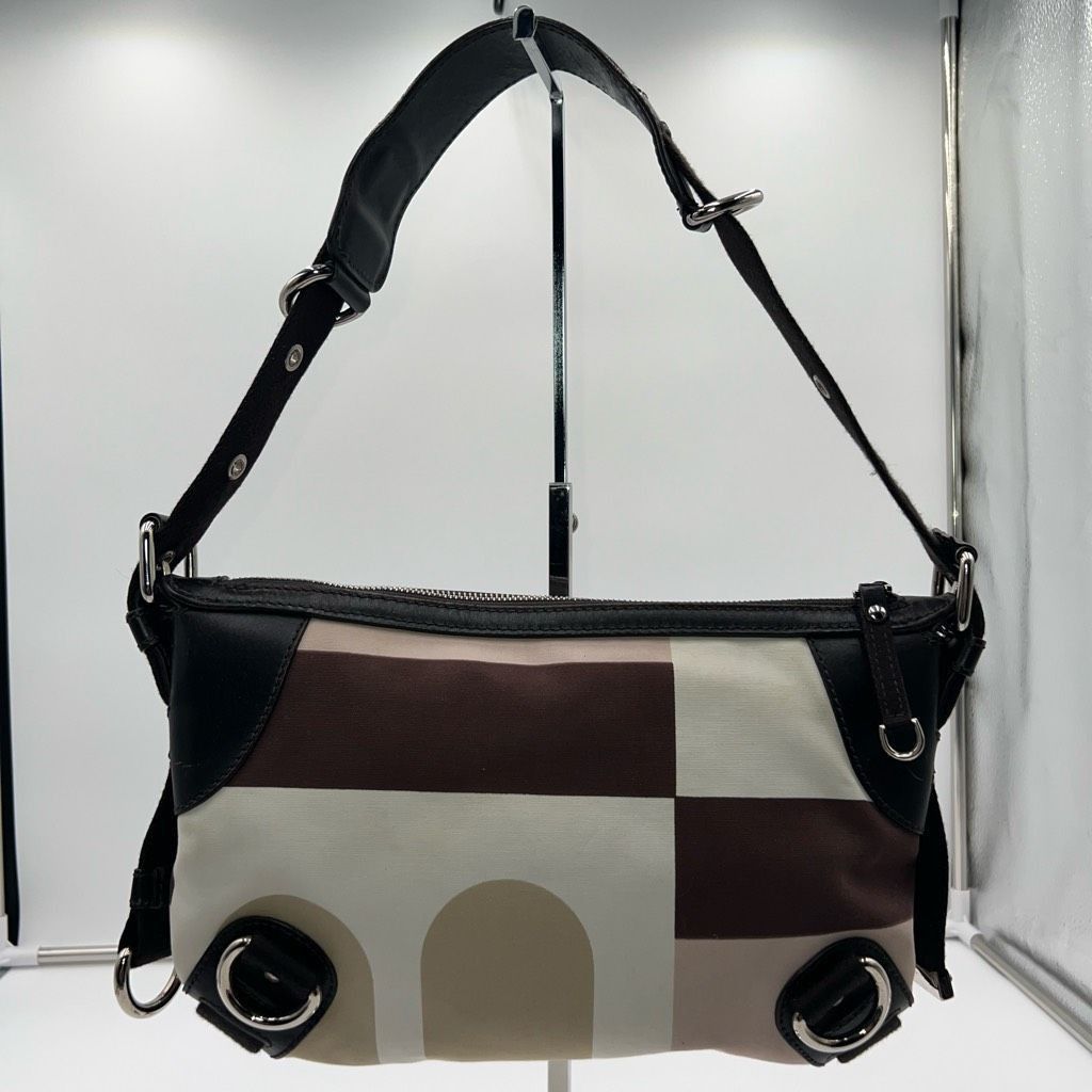 image of Bally Multicolor Canvas And Leather Shoulder Bag in Brown, Women's