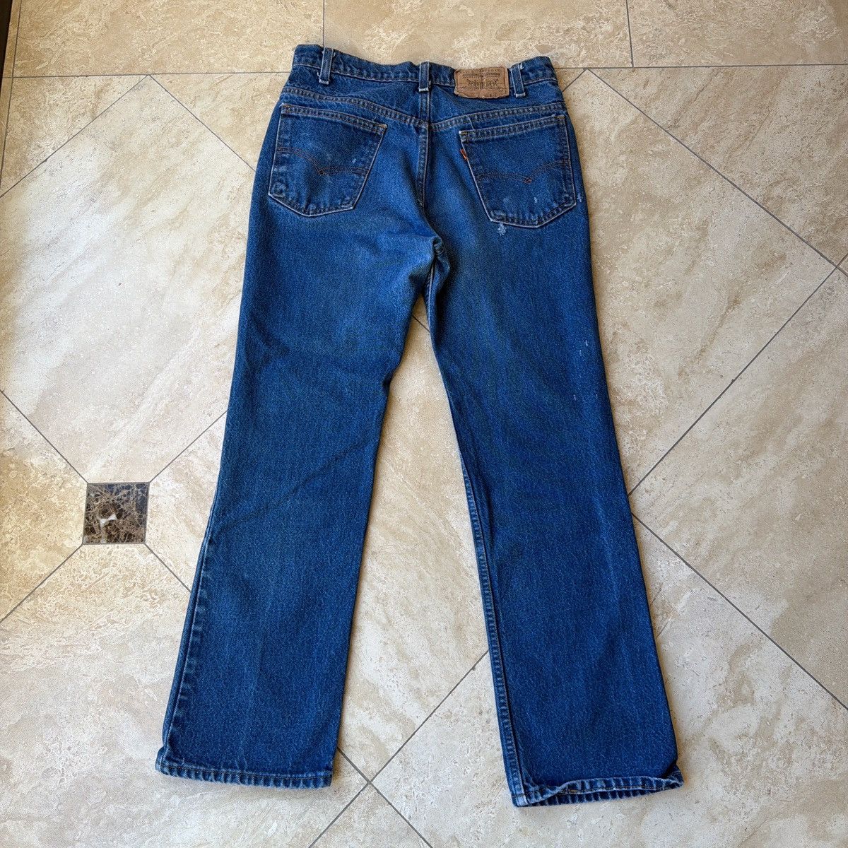 Levi's 90s vintage darkwash blue levis bootcut jeans orange tab Size US 31 - 3 Thumbnail