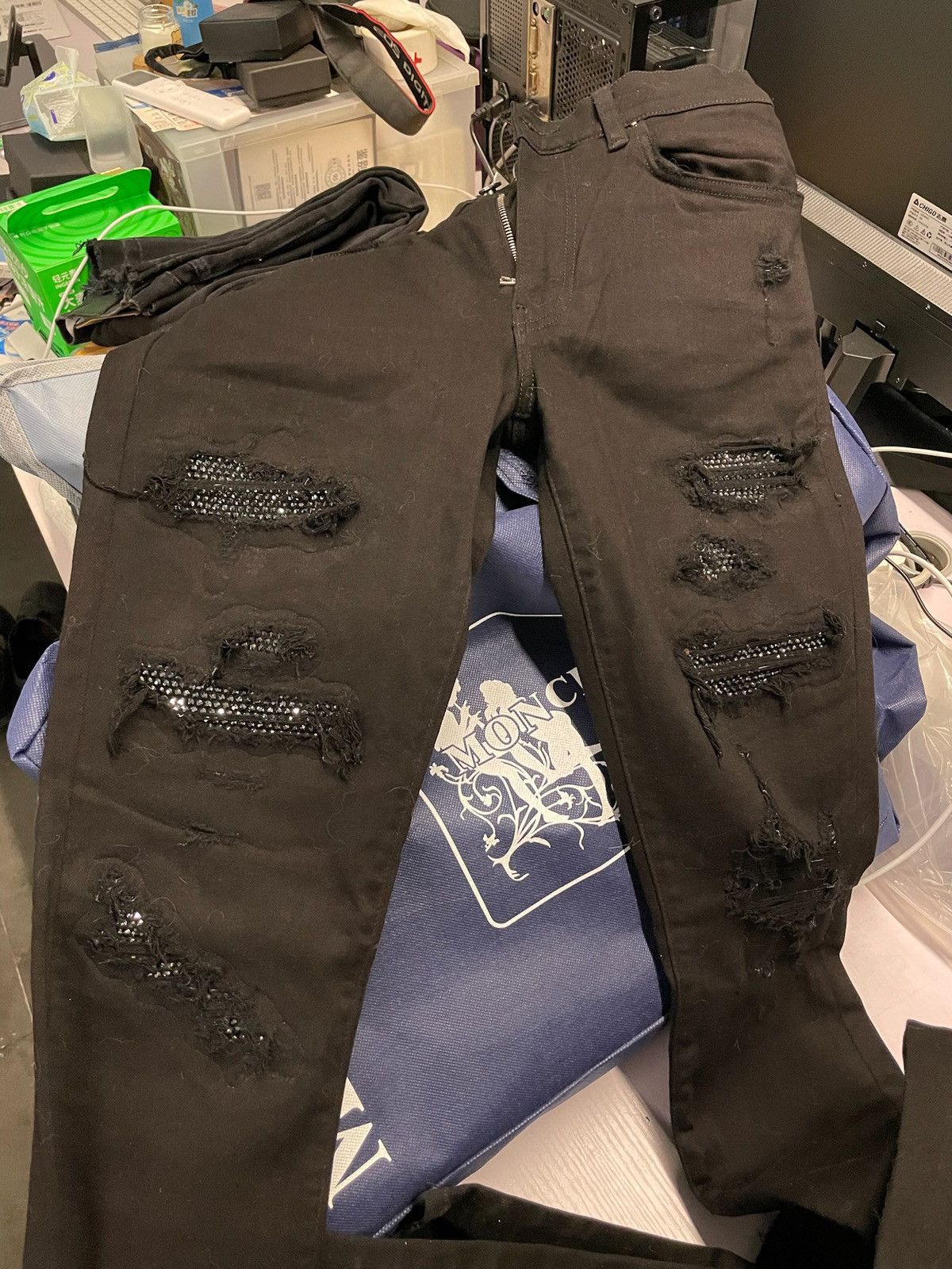 Amiri Amiri Black Diamonds Destroyed Jeans Size US 30 / EU 46 - 6 Thumbnail