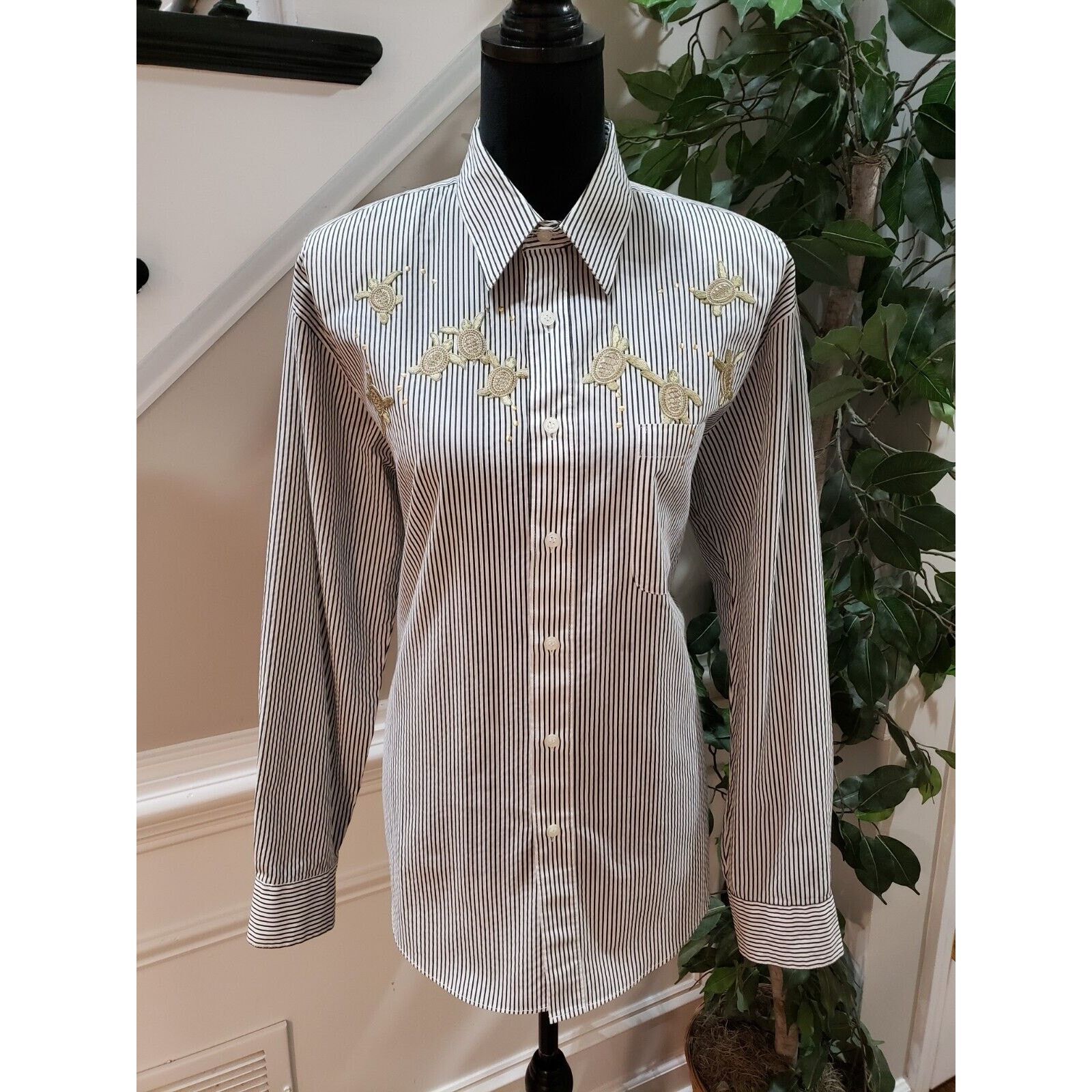 Other Vintage Striped Polyester Long Sleeve Button Down Shirt M Size M / US 6-8 / IT 42-44 - 12 Thumbnail