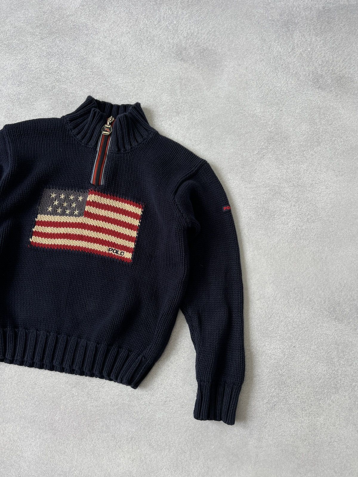 Polo Ralph Lauren × Vintage Vintage Polo Sport USA flag big logo kids sweater Size US XS / EU 42 / 0 - 5 Thumbnail