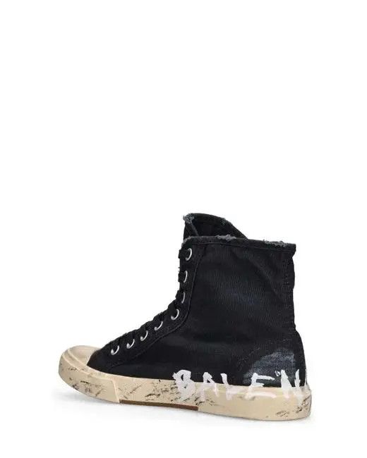 Balenciaga o1bcso1str1224 Paris High Top Graffiti Sneakers in Black Size US 10 / EU 43 - 5 Thumbnail
