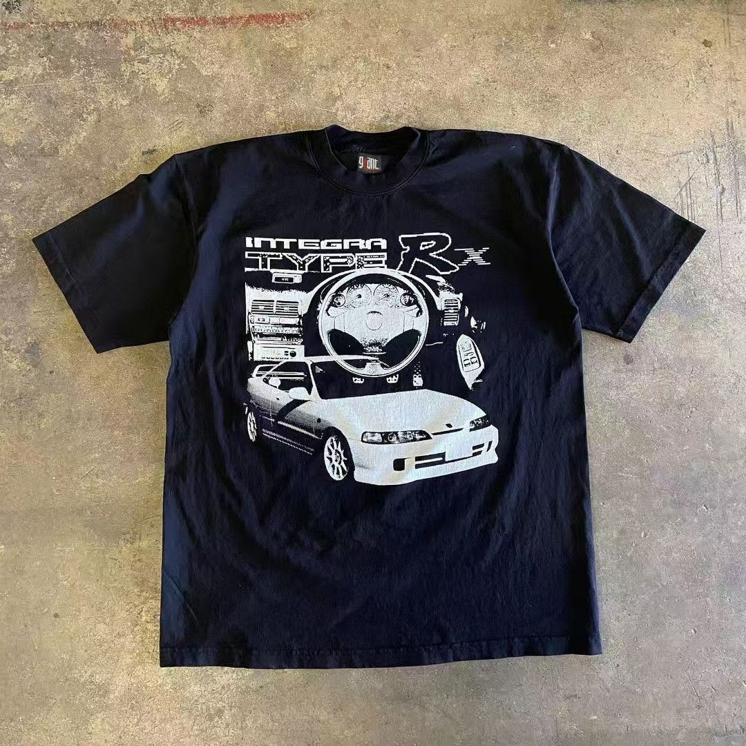 Japanese Brand Black washed retro car print t-shirt Size US M / EU 48-50 / 2 - 1 Thumbnail