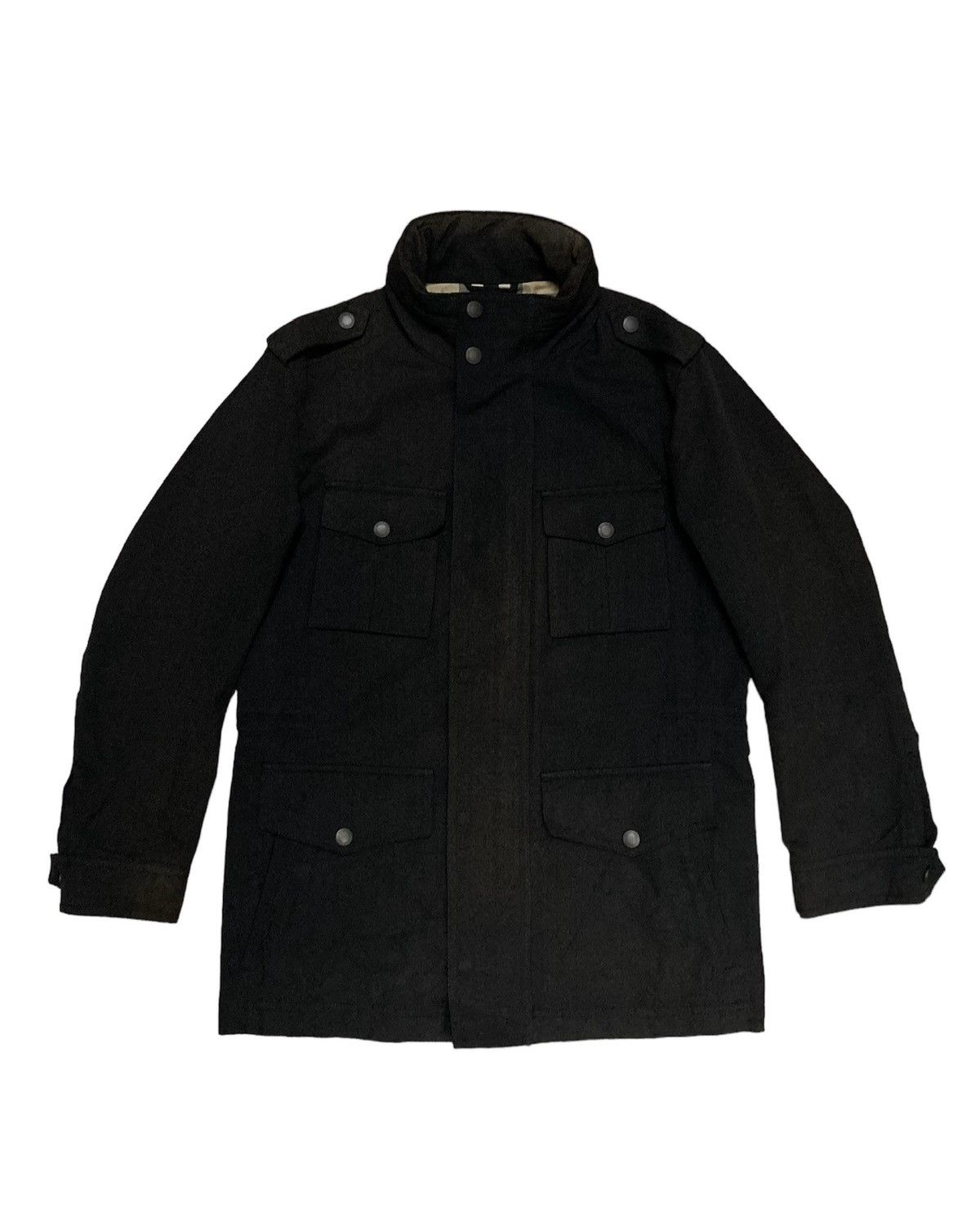 image of Burberry London Blouson Stored Hooded Jacket in Black, Men's (Size Large)