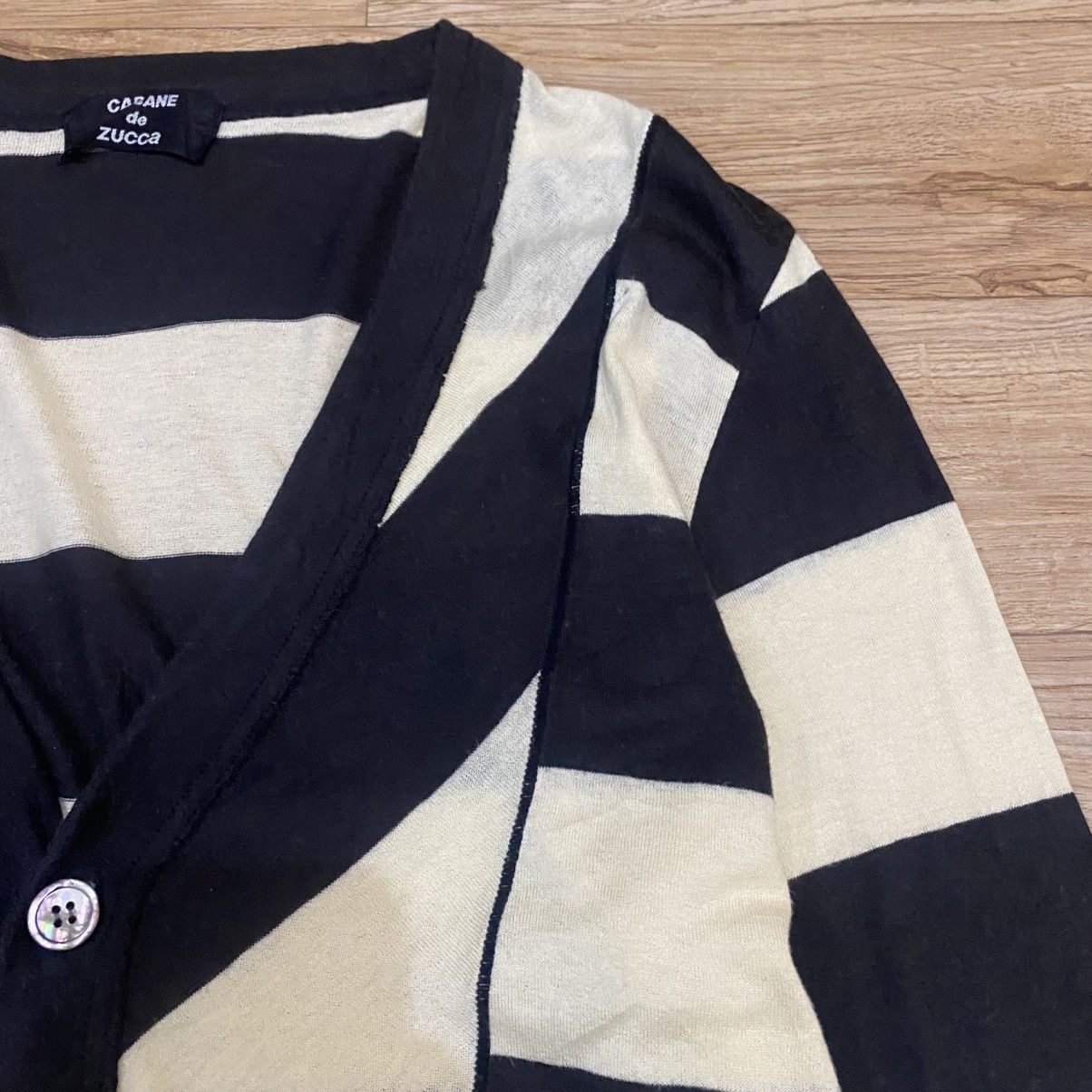 CABANE de ZUCCa 2000s Cabane De Zucca By Issey Miyake Stripe Cardigan Size US M / EU 48-50 / 2 - 5 Thumbnail