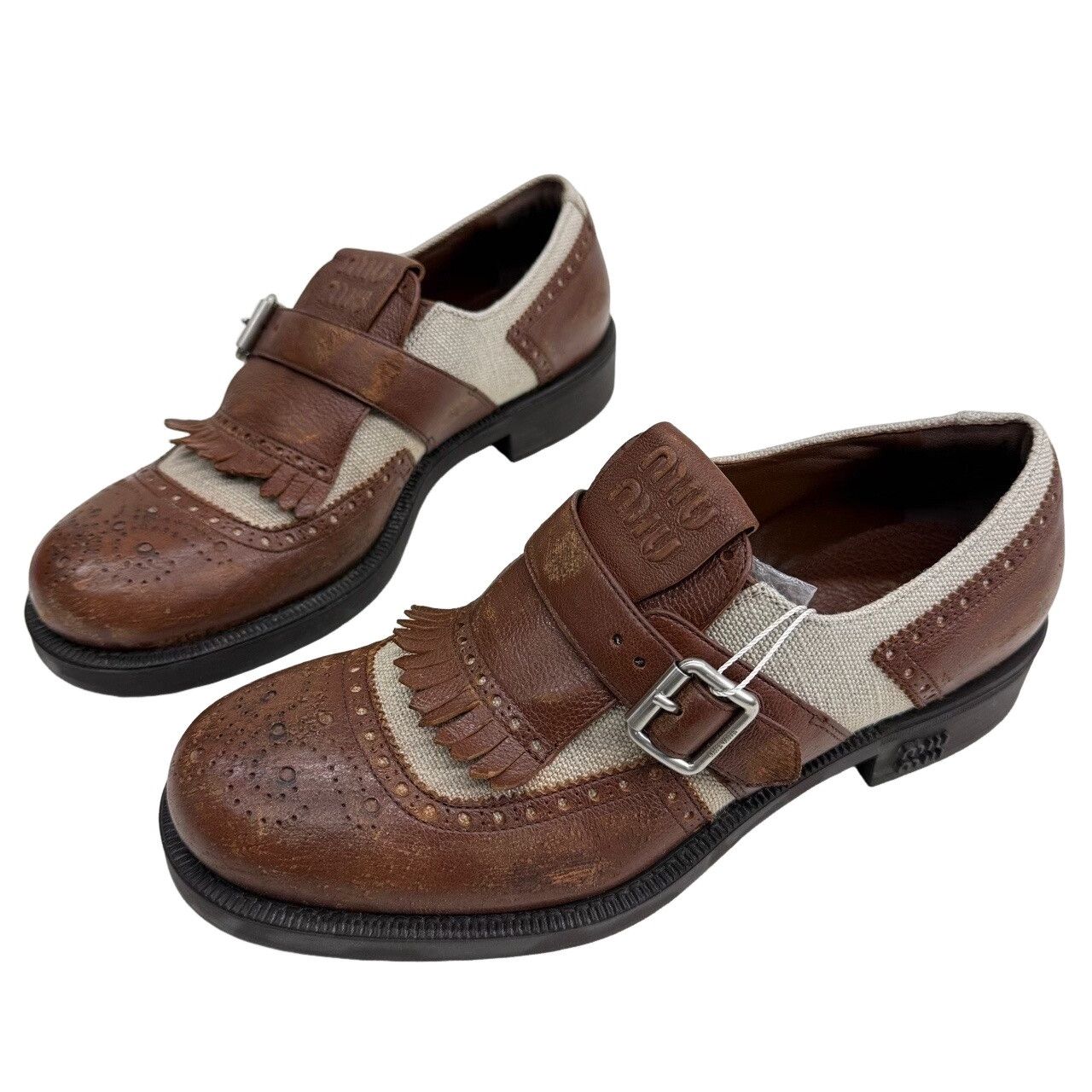 Miu Miu Miu Miu Buckle Brogue Flats Size 38 Size US 8 / IT 38 - 1 Thumbnail
