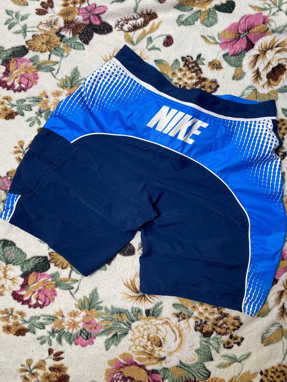 Nike Vintage blue Shorts big logo NIKE crazy Y2K streetwear Size US 32 / EU 48 - 1 Thumbnail