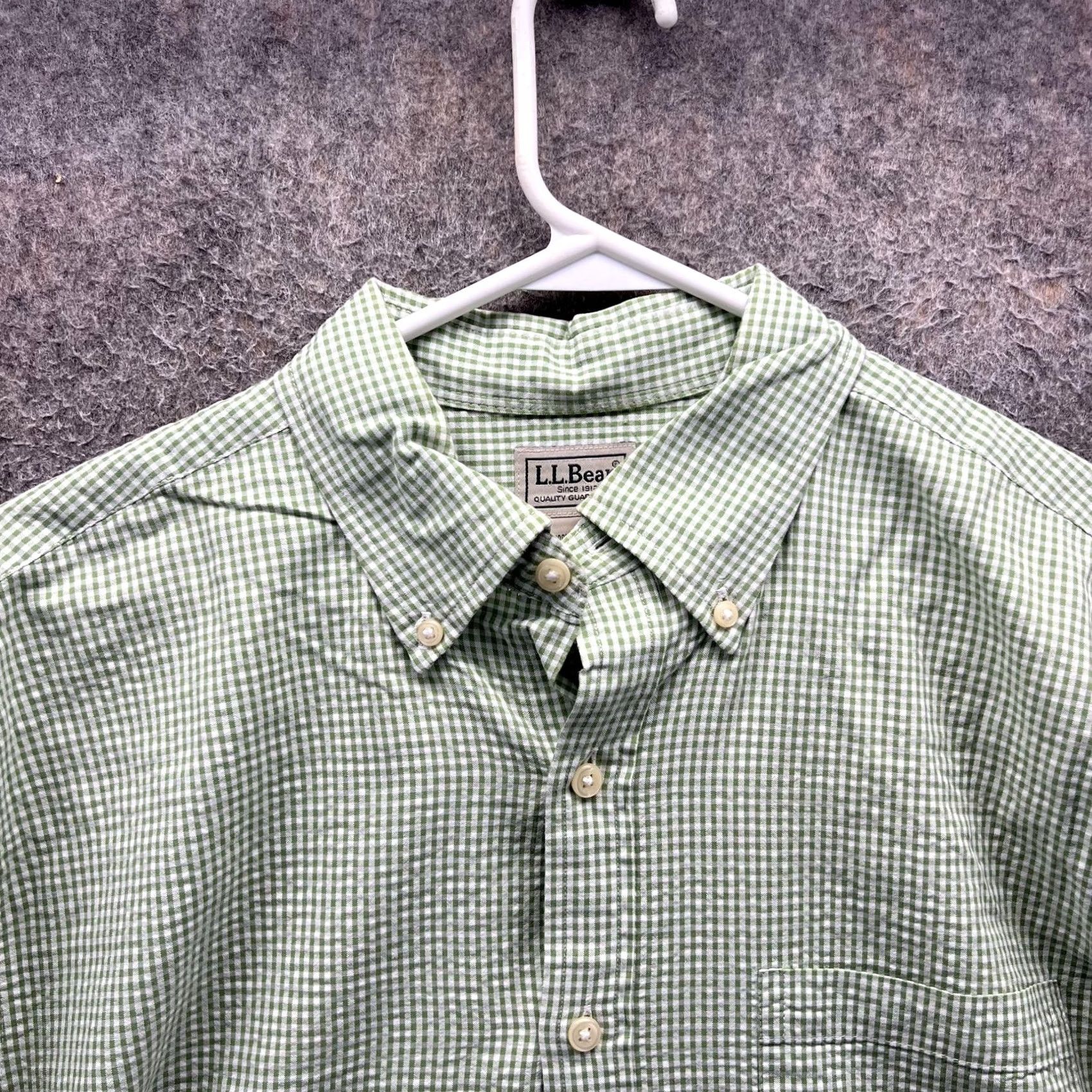 Vintage L.L. Bean Shirt Mens Medium Green Check Long Sleeve Button Front Casual Woven Size US M / EU 48-50 / 2 - 7 Thumbnail