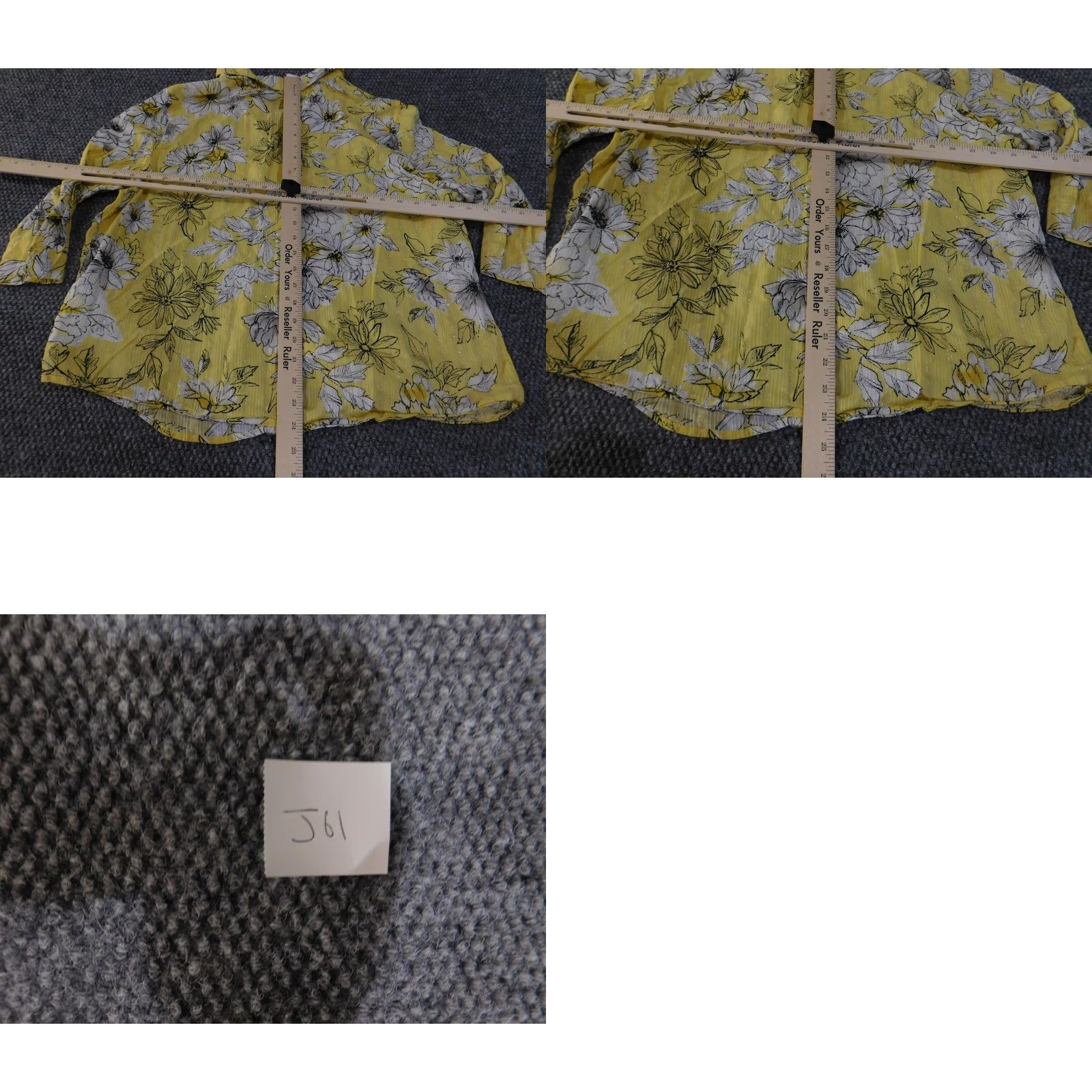 Vintage Alfred Dunner Shirt Womens Large Yellow Floral Metallic 3/4 Sleeve Button Up Size L / US 10 / IT 46 - 9 Thumbnail
