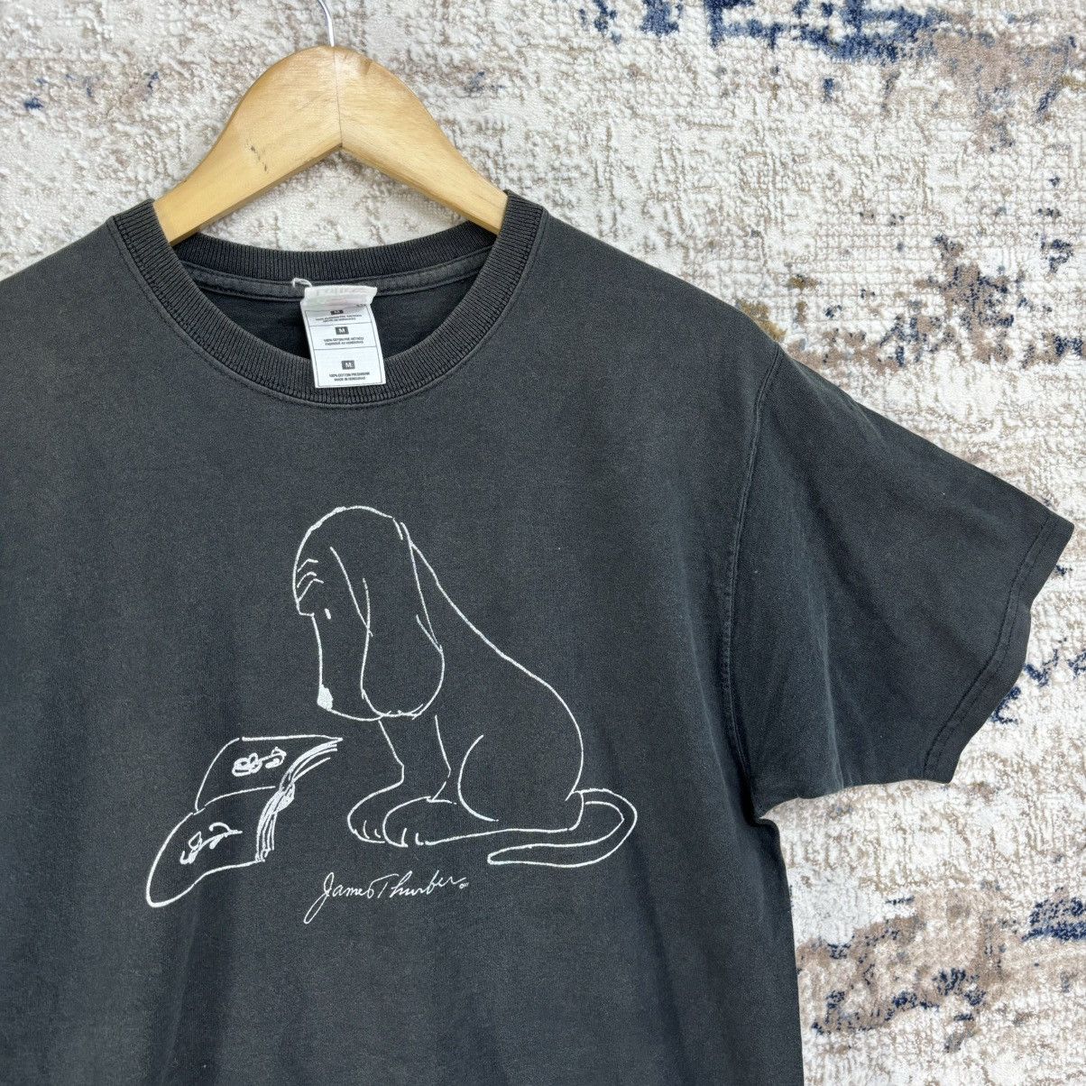 Vintage Vintage 90s JAMES THURBER Dog Art T-shirt Size US M / EU 48-50 / 2 - 2 Thumbnail