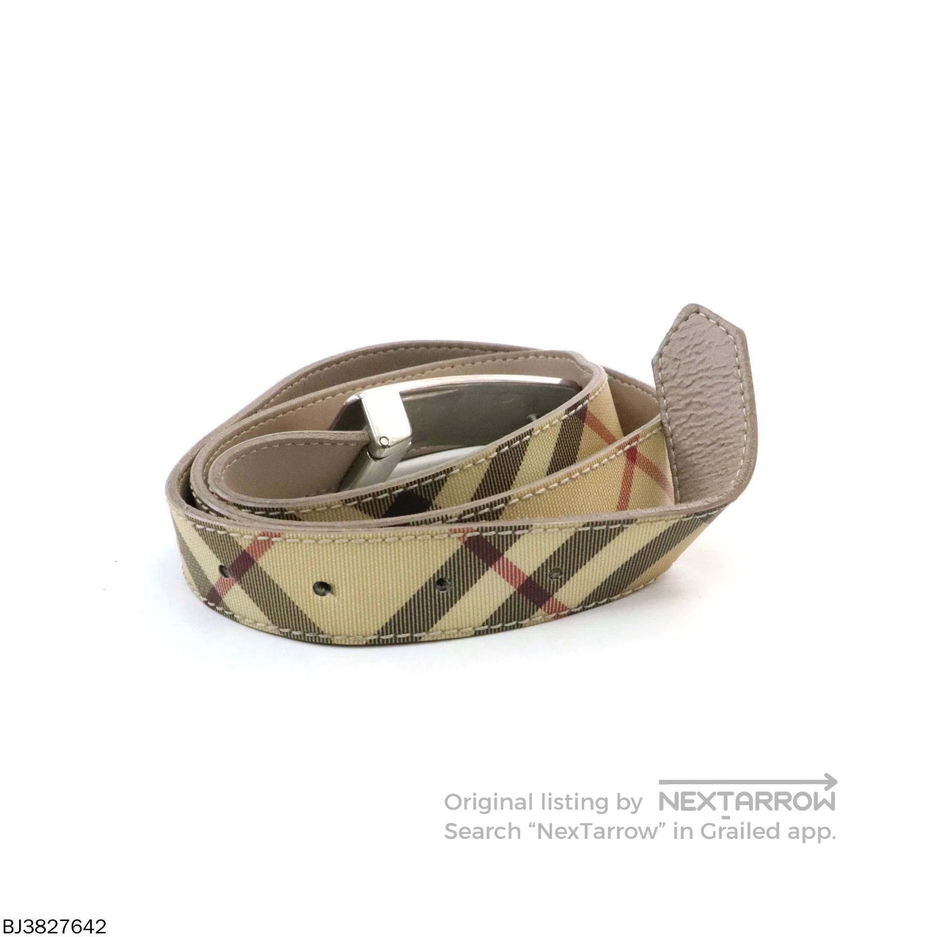 Burberry burberry brown striped smooth buckle belt. Size ONE SIZE - 3 Thumbnail