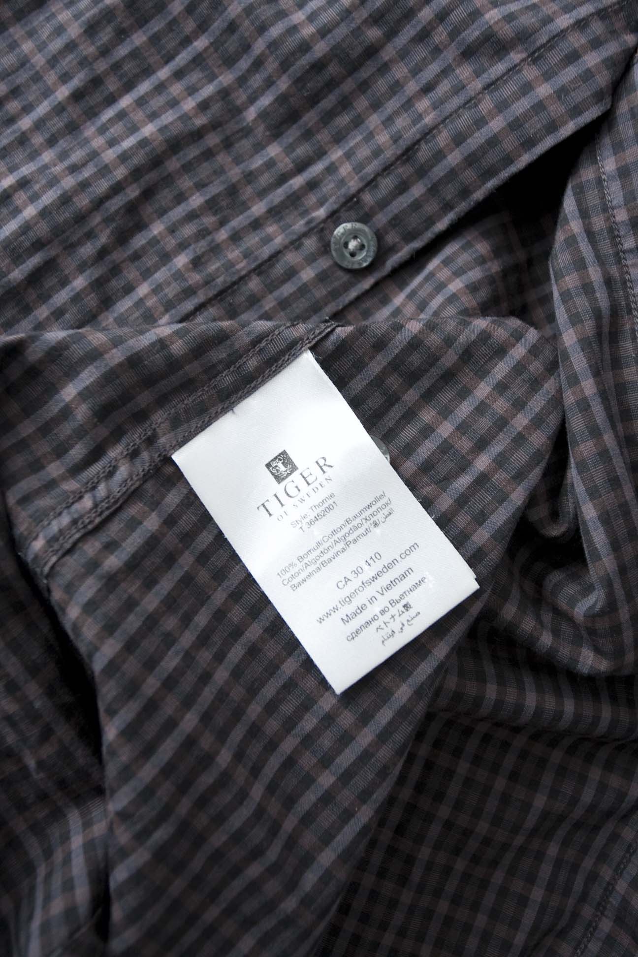Tiger of Sweden Tiger of Sweden Shirt Size 40 Brown/ Gray Plaid Size 40R - 3 Thumbnail