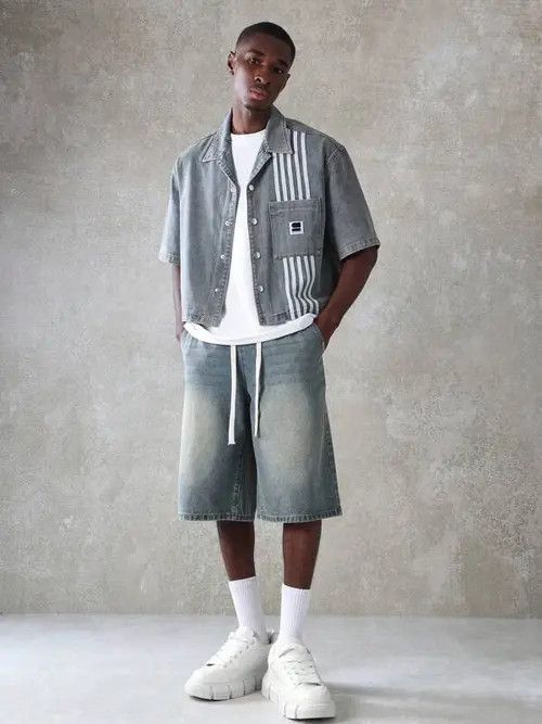 Jean × Vintage Washed Y2k Shorts Jorts Drawstring Denim Size US 30 / EU 46 - 4 Thumbnail