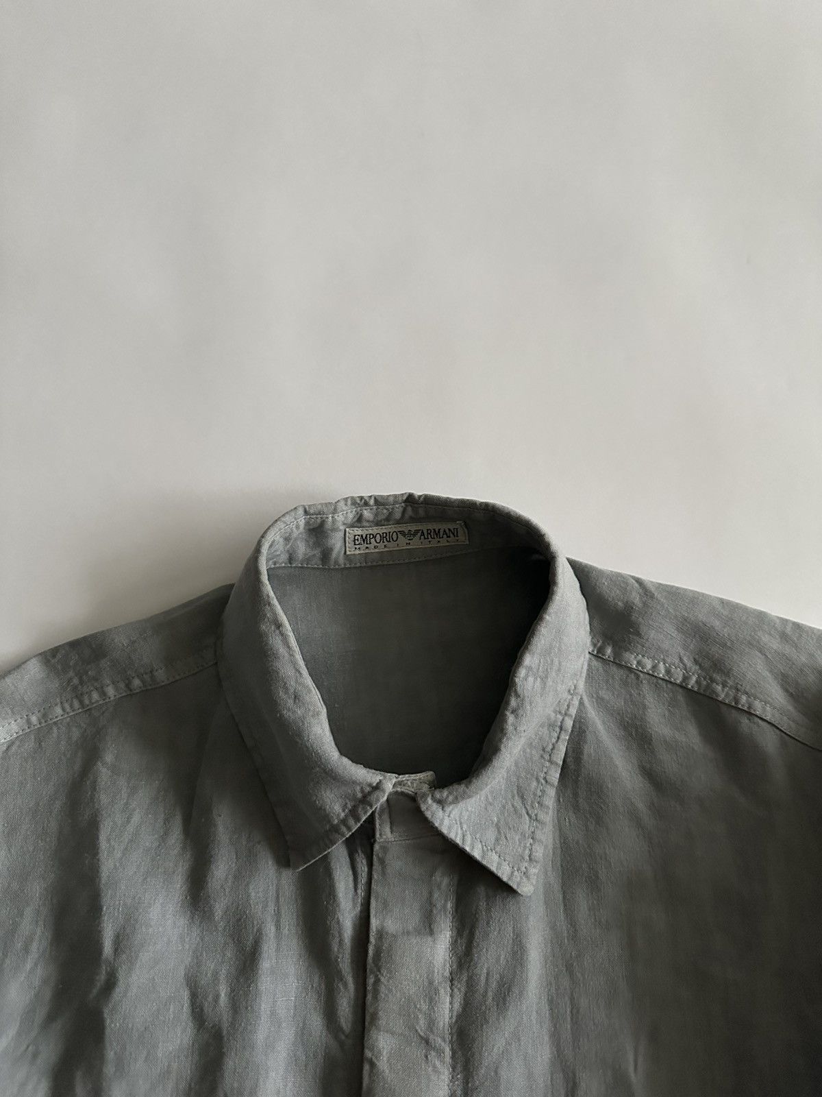 Emporio Armani Emporio Armani 90’s Velcro Linen Shirt Size US S / EU 44-46 / 1 - 6 Thumbnail