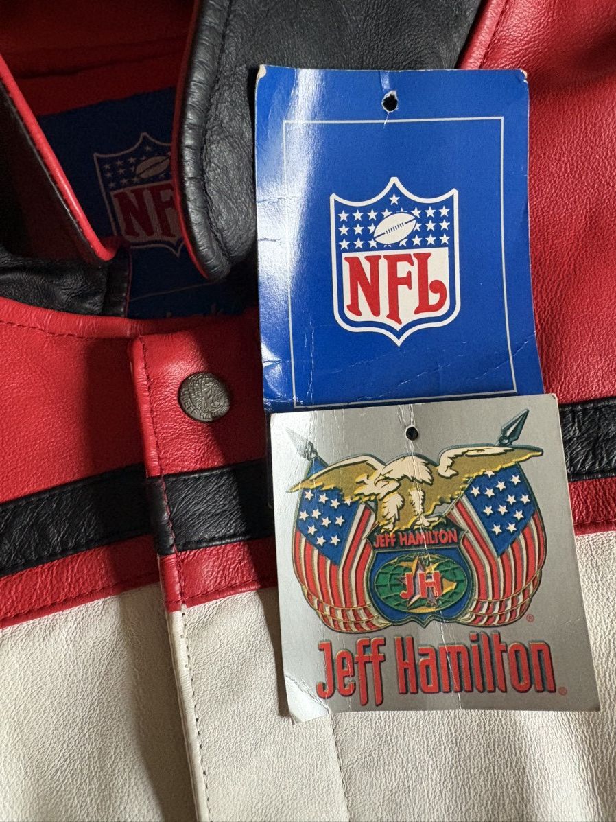 JH Design × Jeff Hamilton × NFL Jeff Hamilton x NFL Atlanta Falcons Leather Jacket – NEW Size US XL / EU 56 / 4 - 12 Thumbnail