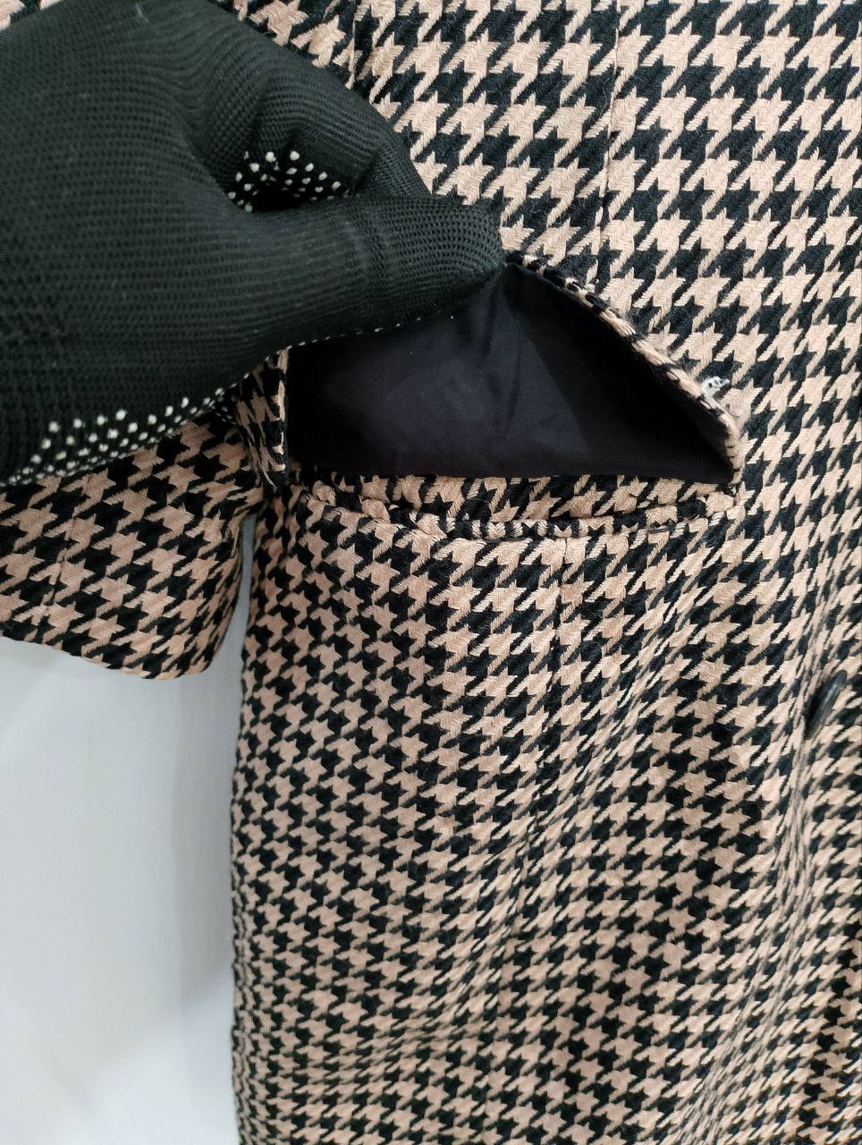 Japanese Brand CECILE QUELLE Europe Line Houndstooth Double Breasted Blazer Size L / US 10 / IT 46 - 6 Thumbnail