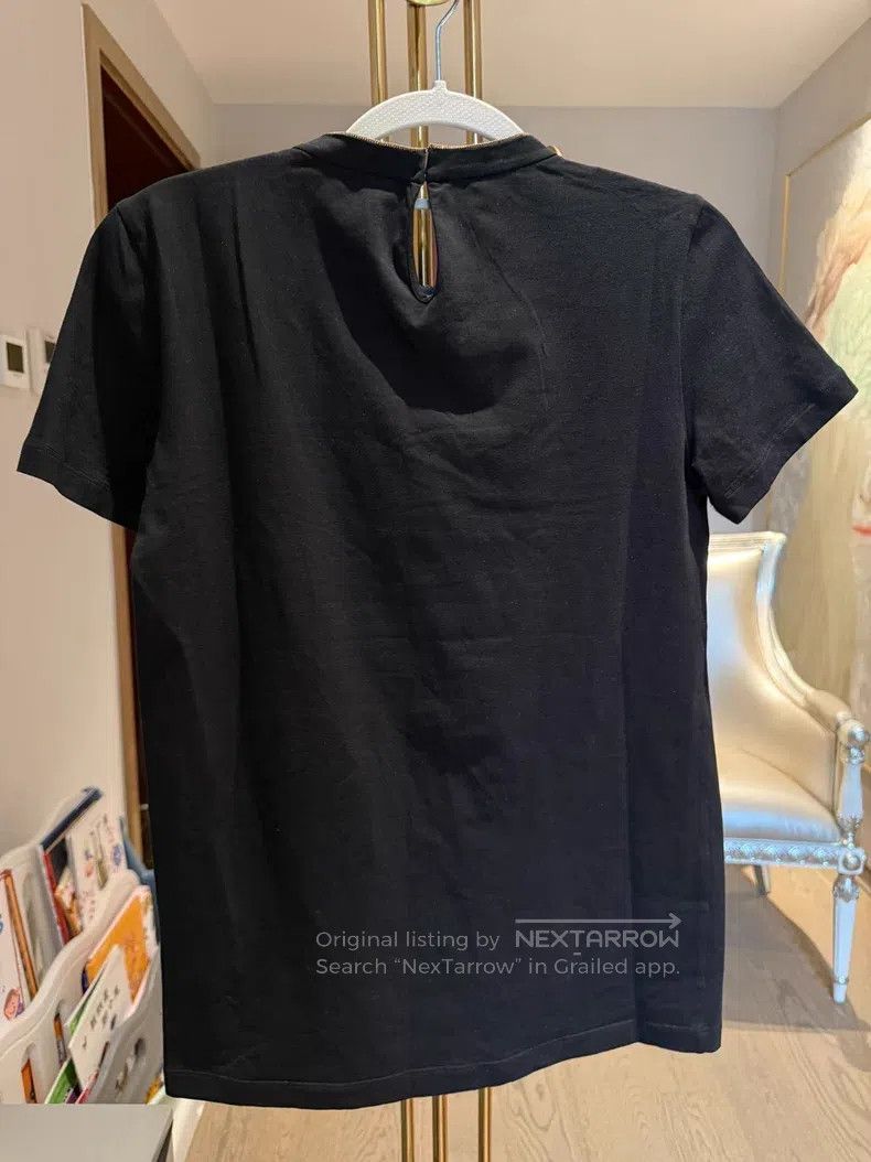 Brunello Cucinelli Brunello Cucinelli Black T-shirt with a zipper design at t Size L / US 10 / IT 46 - 3 Thumbnail