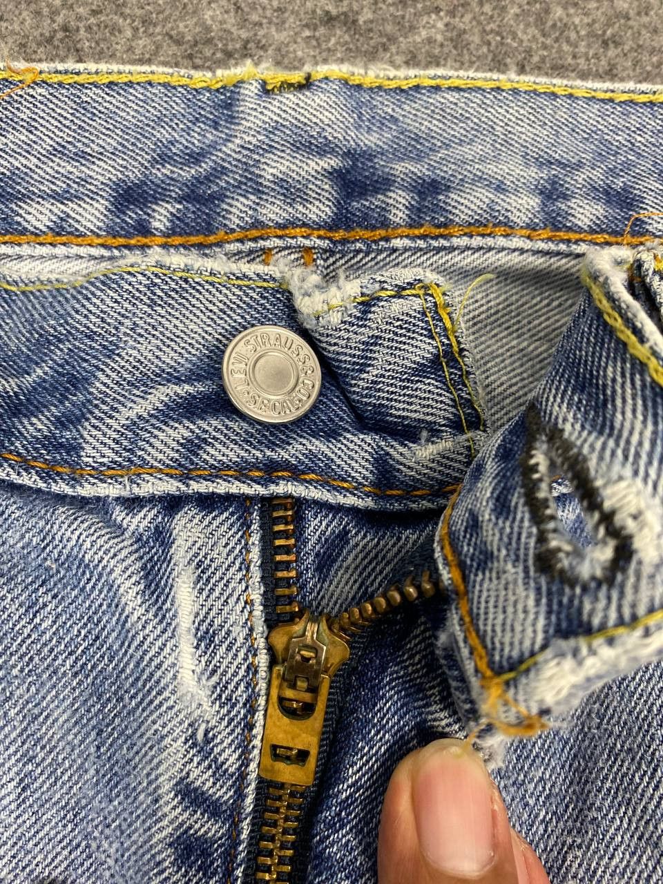 levis 505 lightwash distressed denim nice design