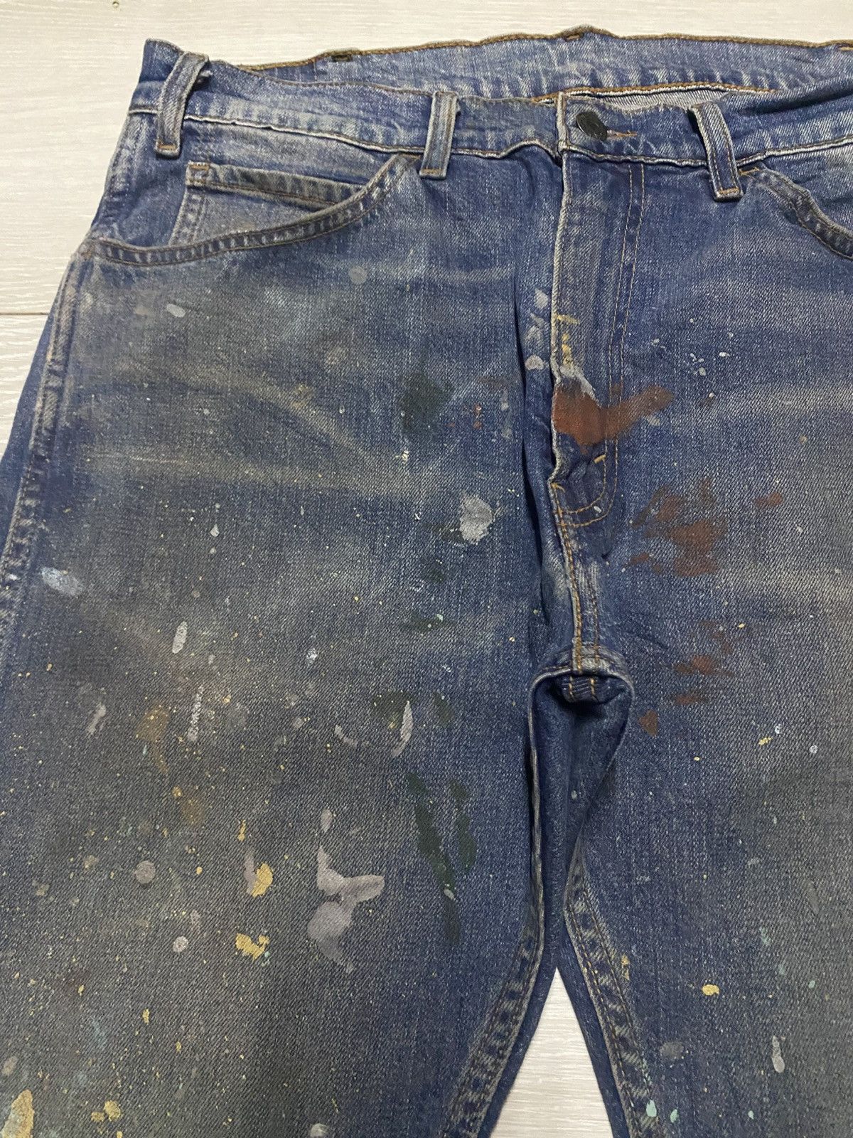 Levi's Vintage Levis 505 Y2K Paint Splatter Skinny Jeans Size US 33 - 7 Thumbnail