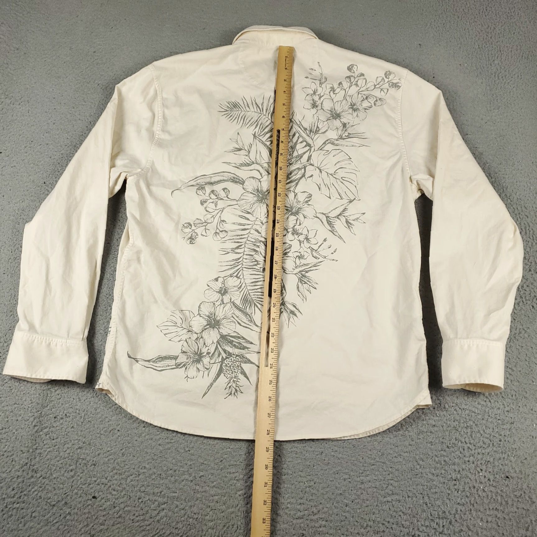 Tommy Bahama Tommy Bahama Shirt Mens Medium Ivory Cotton Button-Up Long Sleeve Size US M / EU 48-50 / 2 - 3 Thumbnail