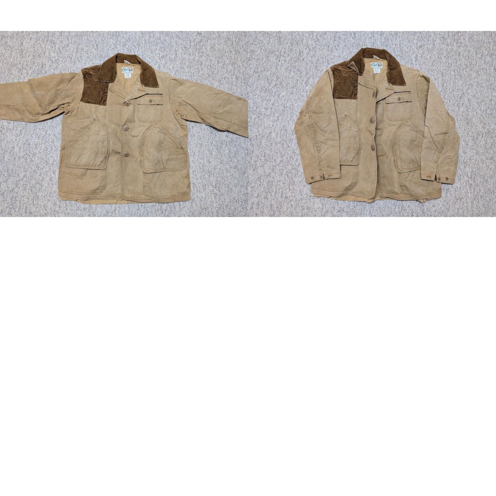 Carhartt VINTAGE hunting jacket Chief duck cotton canvas coat 38 brown Men XS Chest 38 in Short boxy fit 1960s corduroy collar jacket Men Size US S / EU 44-46 / 1 - 8 Thumbnail