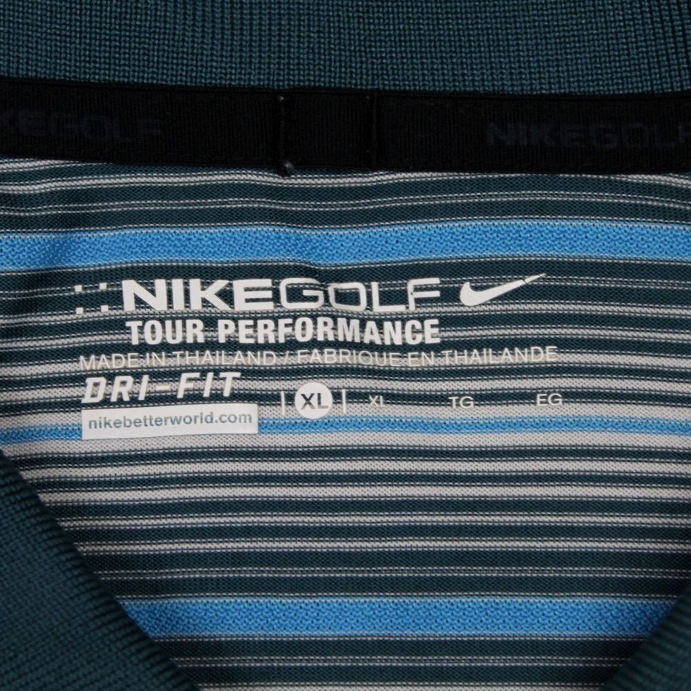 Nike Nike Golf Polo Shirt Mens XL Blue/Green Tour Dri-Fit S/S Pullover Size US XL / EU 56 / 4 - 6 Thumbnail