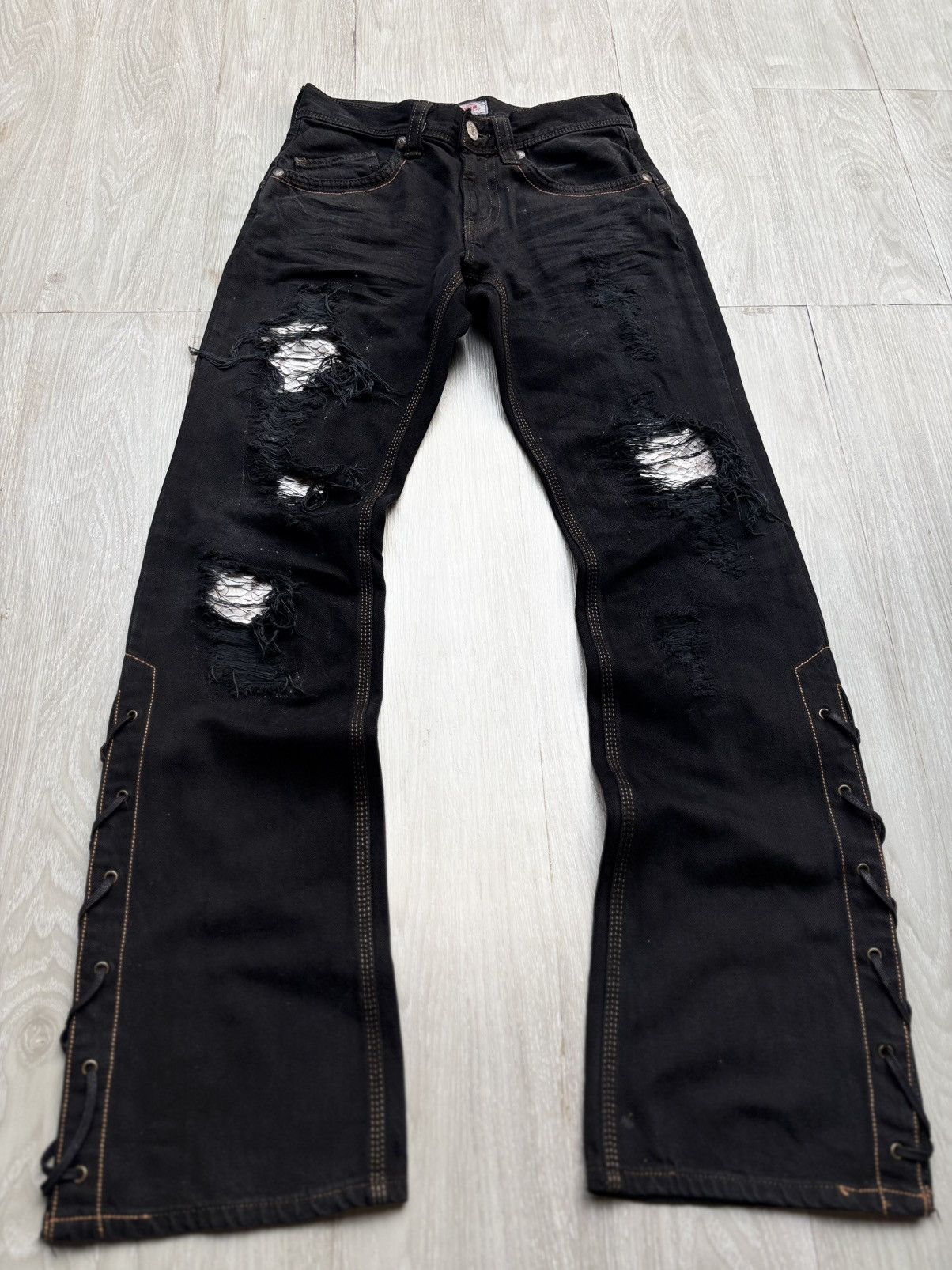 Japanese Brand EDWIN lace-up flare jeans Size US 29 - 1 Thumbnail