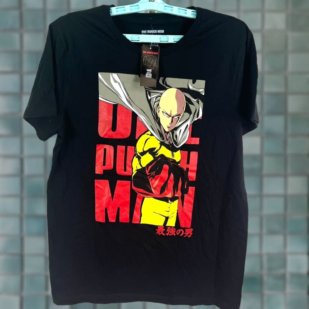 Vintage One Punch Man T-Shirt Adult M Viz Black Cotton Knit Graphic Print Logo Anime Shirts Mens Size US M / EU 48-50 / 2 - 1 Thumbnail