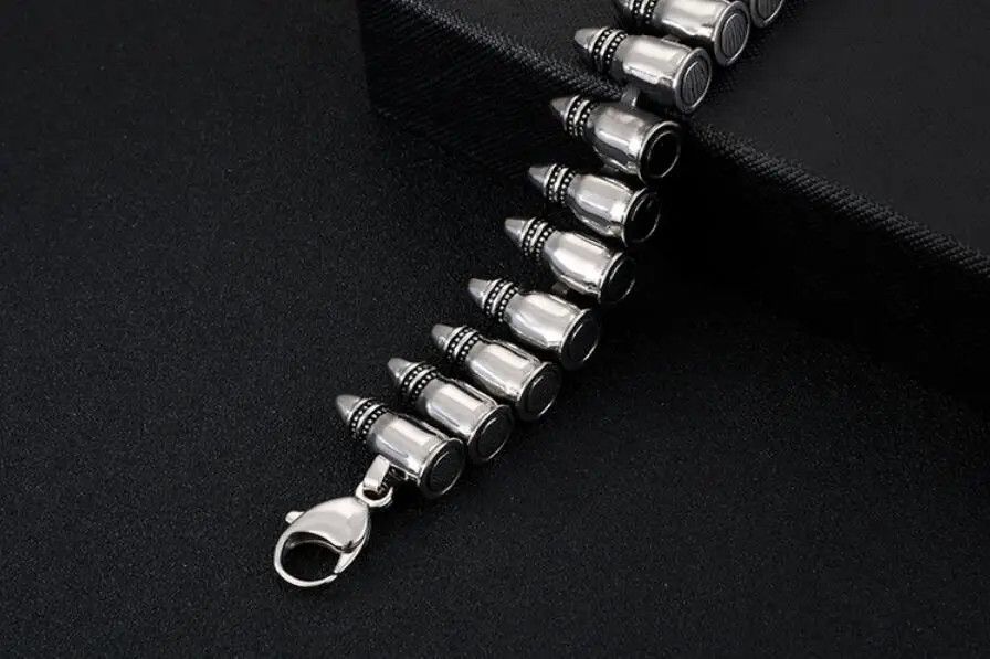 Jewelry Punk Gothic Rock Bullet Bracelet Size ONE SIZE - 7 Thumbnail