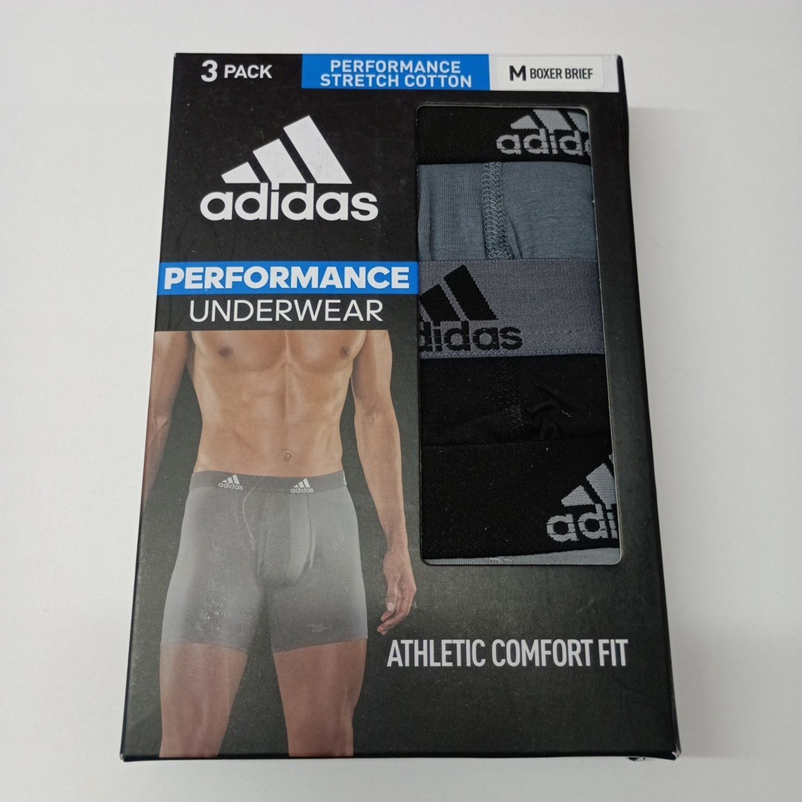 Adidas adidas Cotton Stretch Men's Boxer Briefs 3-Pack Size M Size 32 - 1 Thumbnail