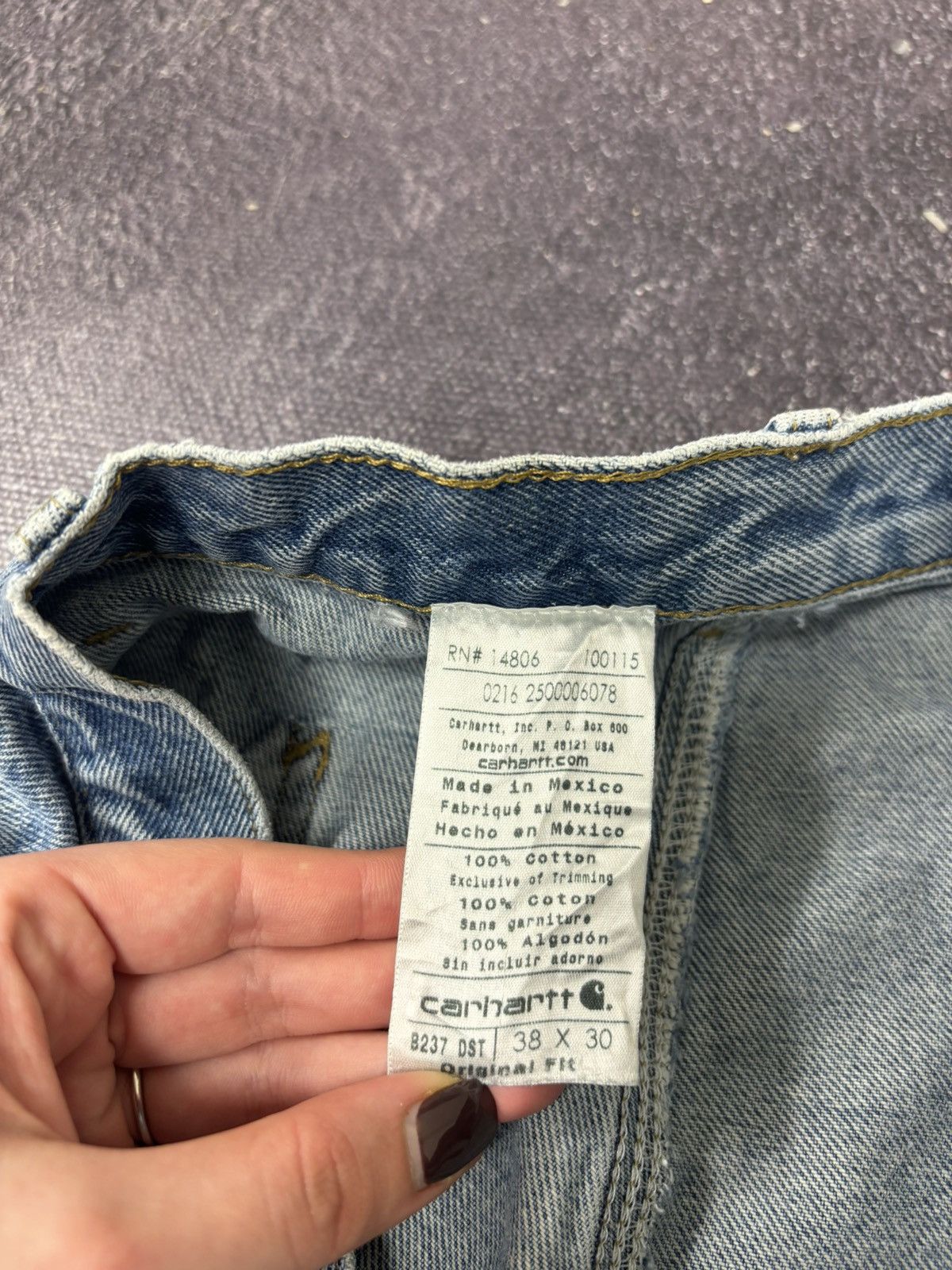 Carhartt Vintage 90s Carhartt USA Light Blue Denim Hype Baggy Jeans Size US 38 / EU 54 - 16 Thumbnail