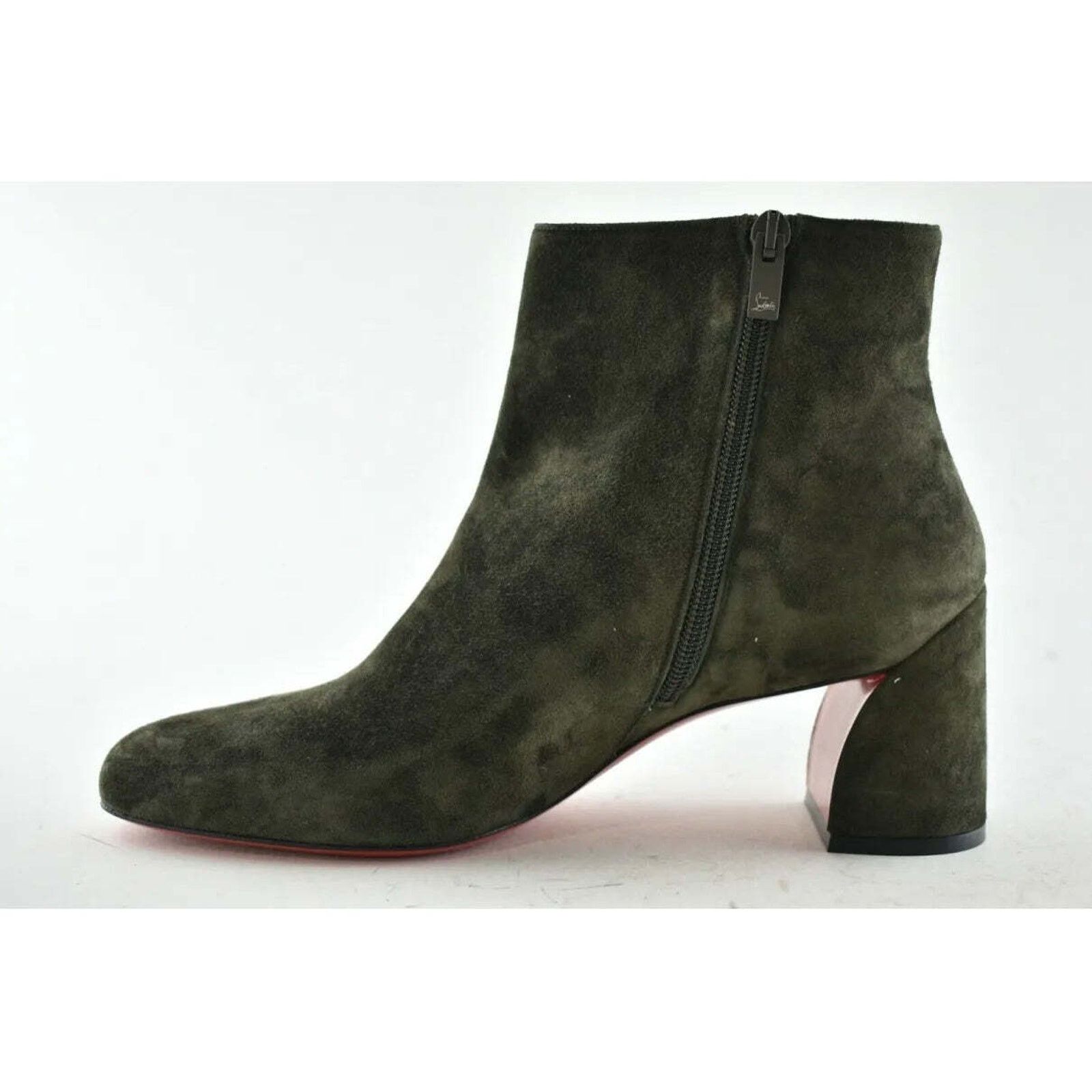Christian Louboutin Christian Louboutin Turela 55 Bosco Green Suede Ankle Short Size US 6.5 / IT 36.5 - 5 Thumbnail