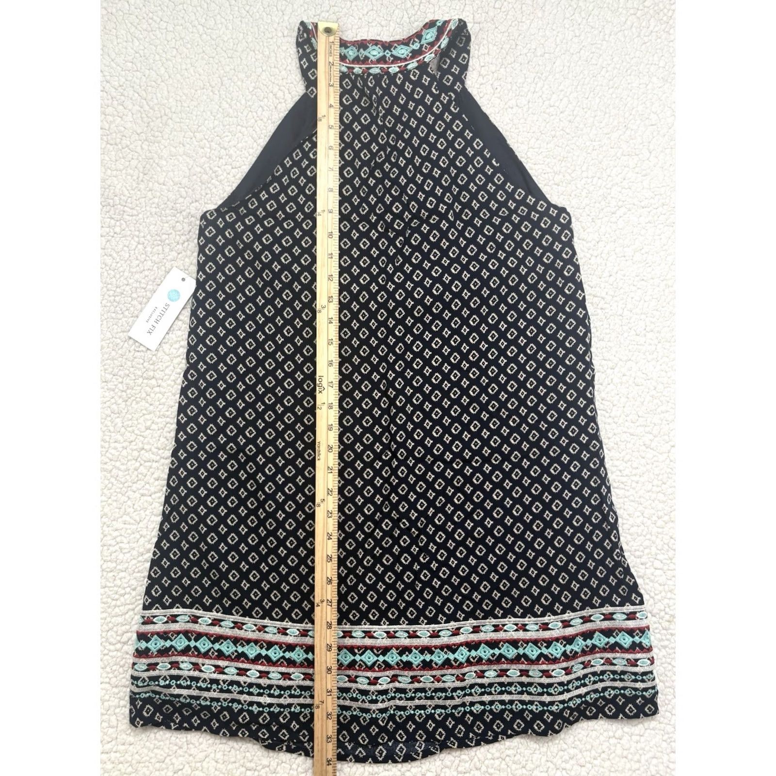 Vintage THML Dress Womens M New Faye Embroidered Geometric Sleeveless Size Halter NWT Size M / US 6-8 / IT 42-44 - 8 Thumbnail