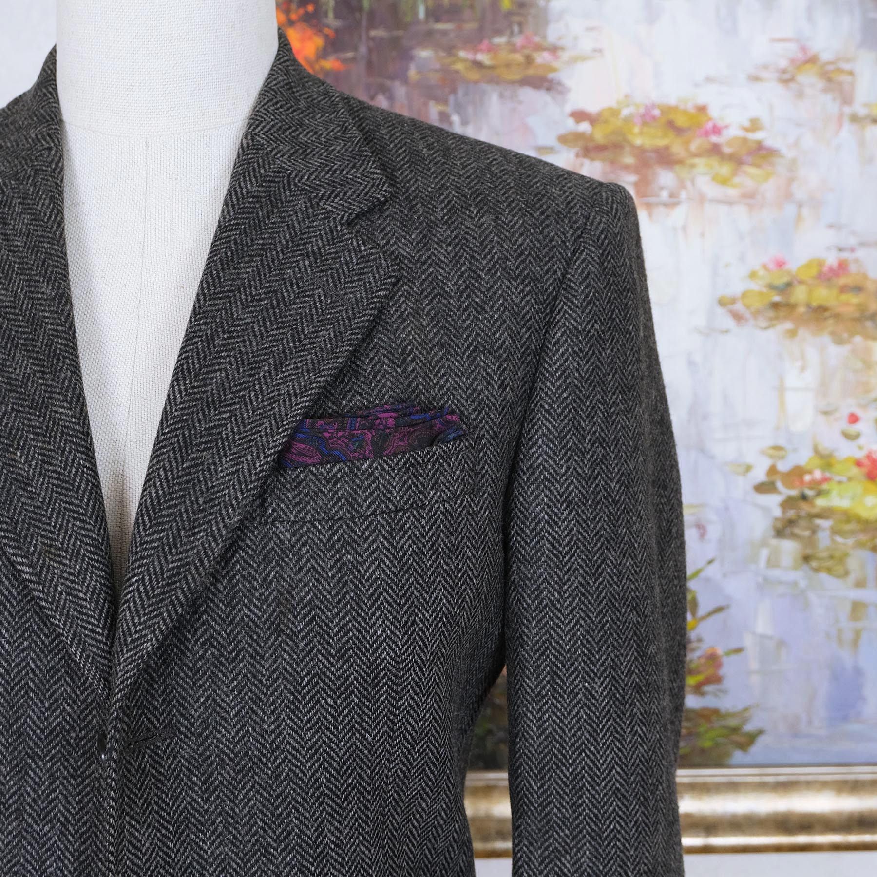 Other Sartoria Caracciolo, Grey Tweed Jacket, Size 40, Napoli Size 40R - 2 Thumbnail