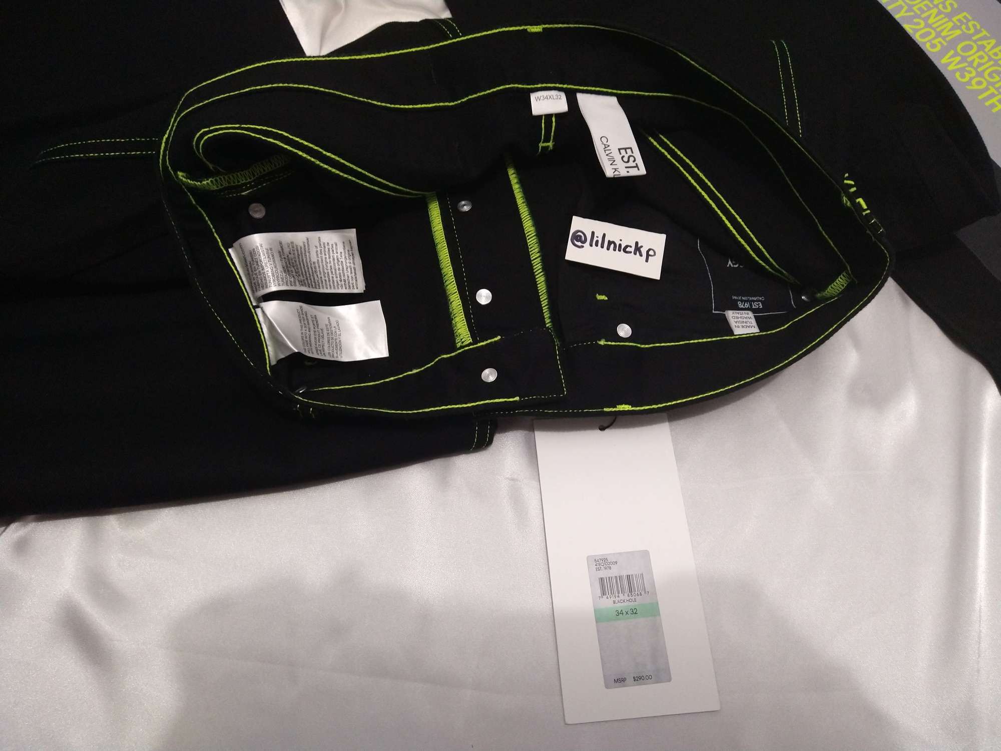 Calvin Klein 205W39NYC EST. 1978 Baggy Black Hole Jeans Size US 34 / EU 50 - 5 Thumbnail