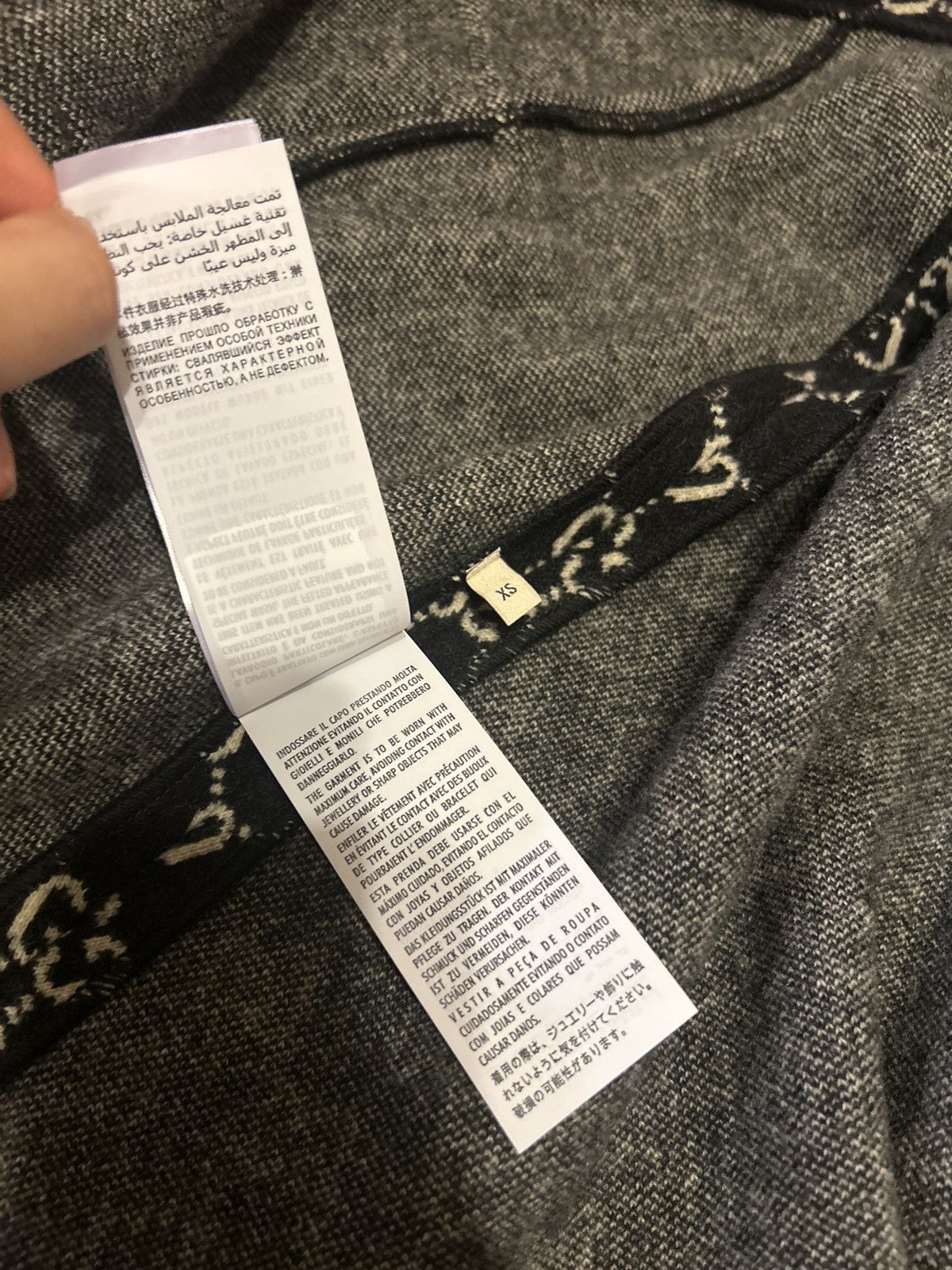 Gucci GUCCI GG Supreme Cape Wool Black White Cloak Size XS / US 0-2 / IT 36-38 - 11 Thumbnail